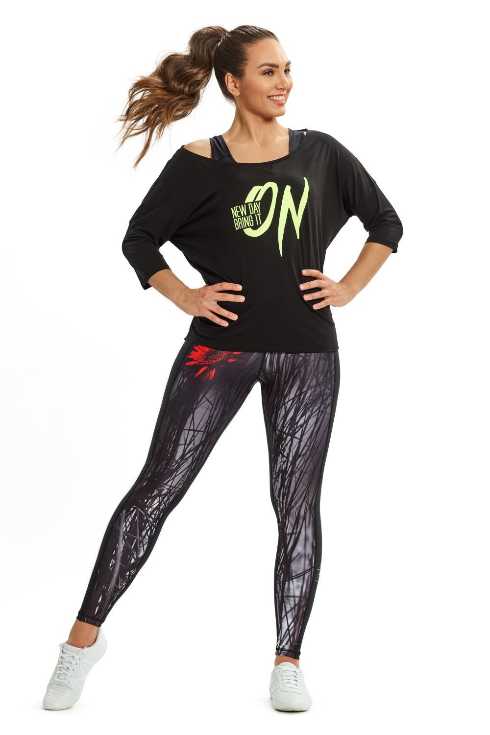 Winshape Shirt met 3/4-mouwen MCS001 ultralicht met neongele glitter-print