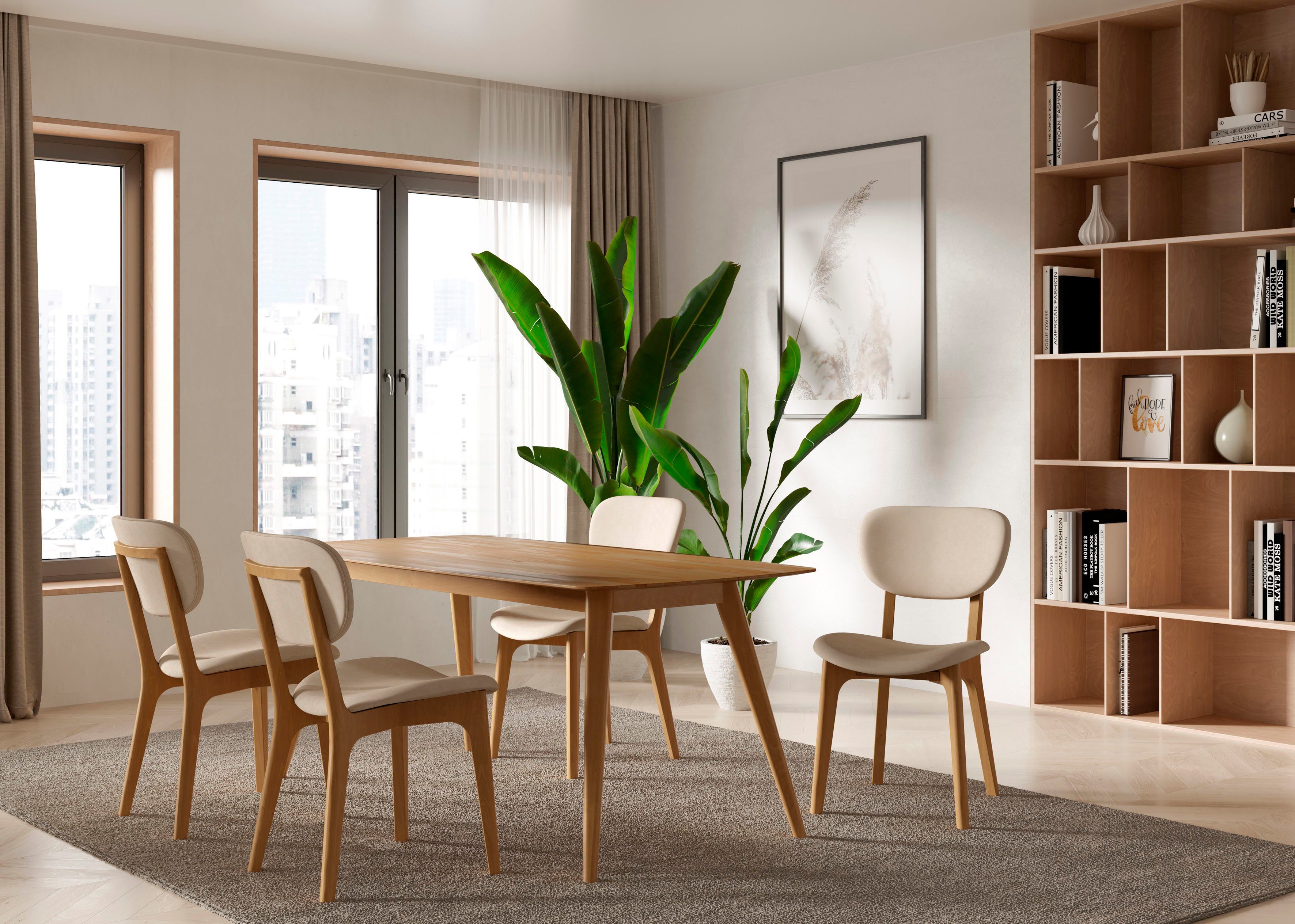 INOSIGN Stoel COZY Made in Italy Frame in beuken, kersen- of notenhout, massief hout, designstoel (set, 2 stuks)