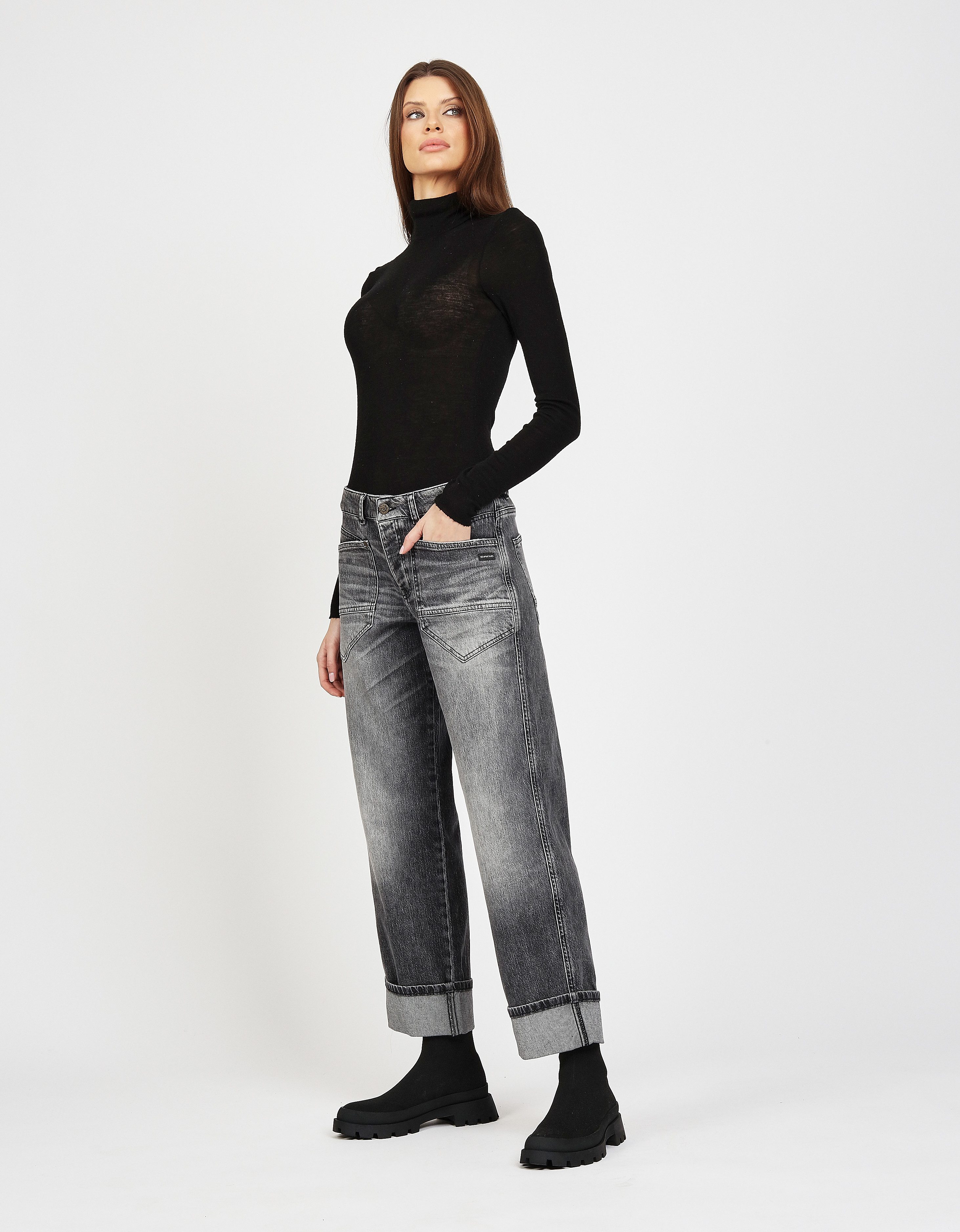 GANG Loose fit jeans 94ROBERTA met oversized opgestikte zakken