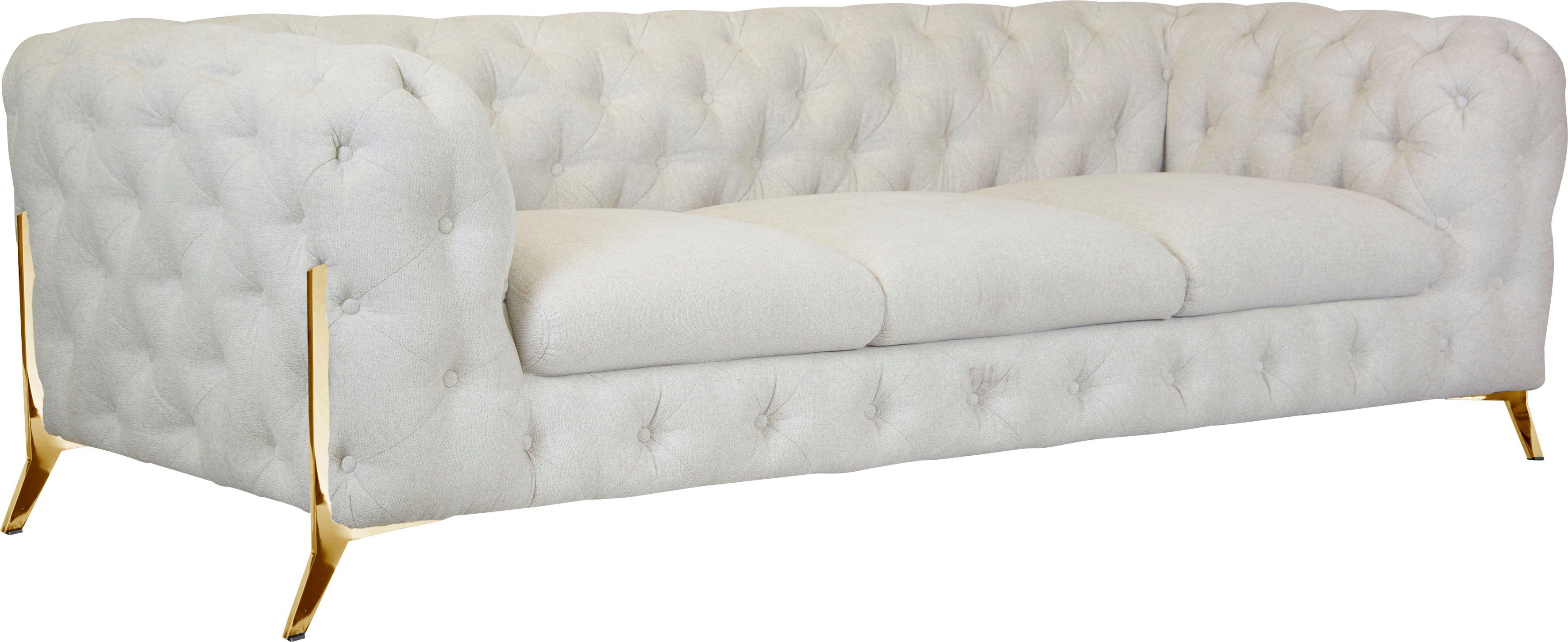 Leonique Chesterfield-bank Amaury luxueuze capitonnage, moderne chesterfield look, kleur van de poten ter keuze
