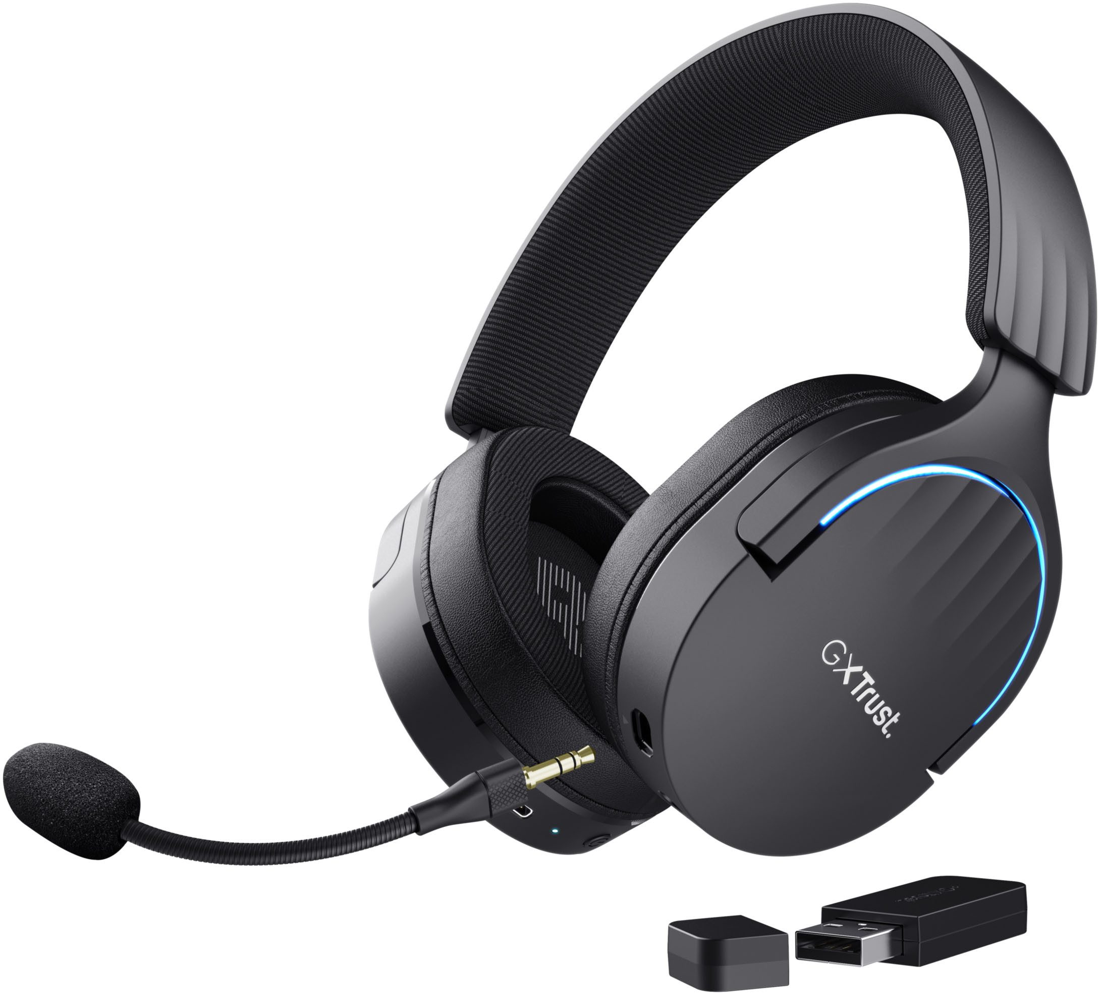 Trust GXT491 FAYZO Over Ear headset Gamen Bluetooth Virtual Surround Zwart Surround sound, Microfoon