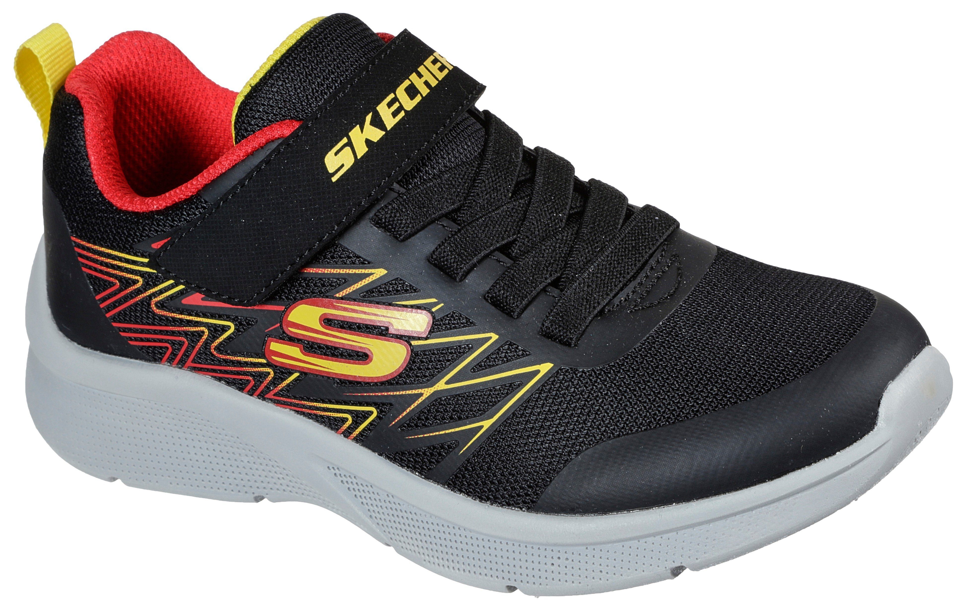 Skechers Kids Sneakers Microspec met contrastafwerking, vrijetijdsschoen, halve schoen, veterschoen