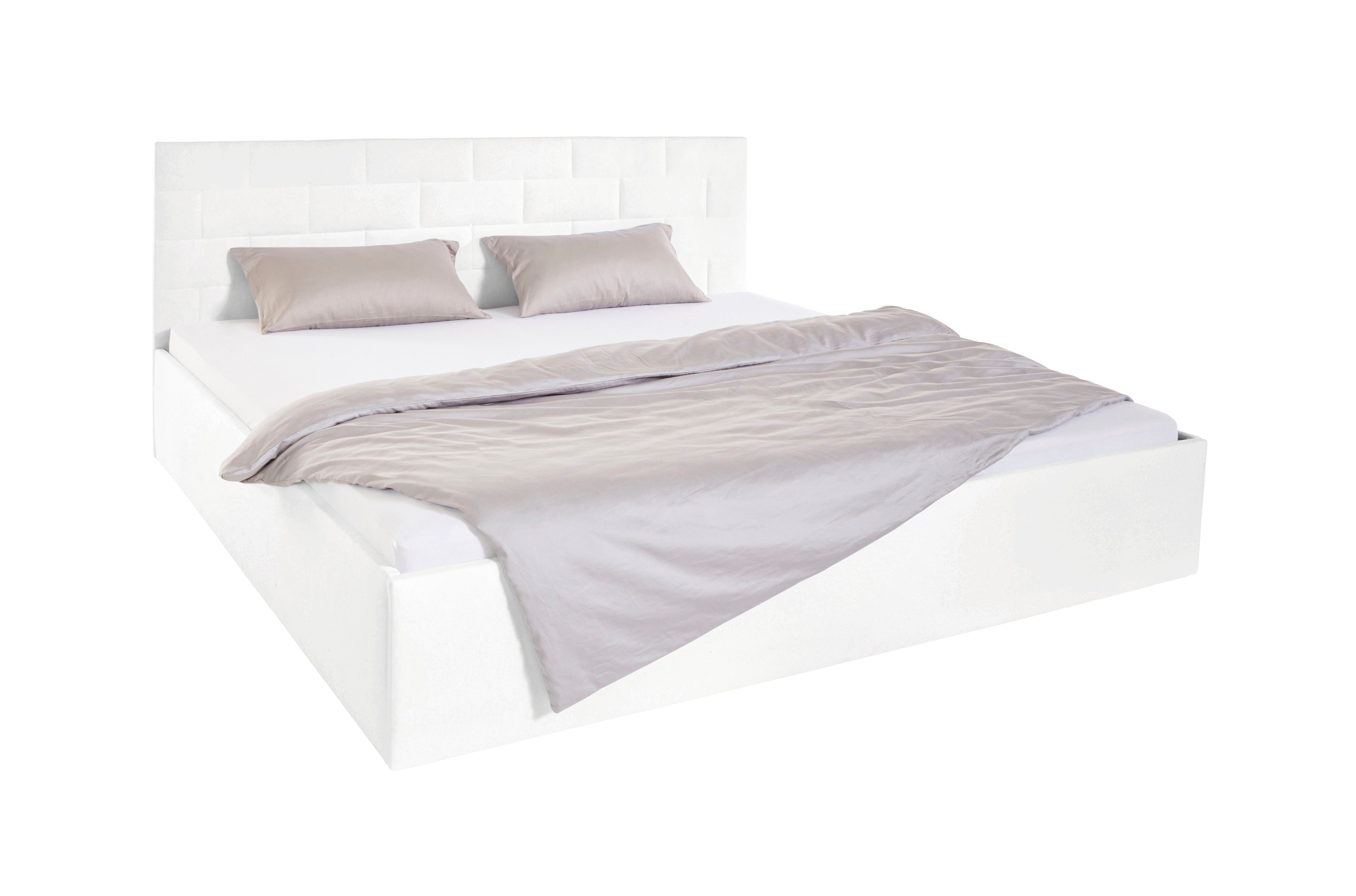 Westfalia Polsterbetten Gestoffeerd bed met bedkist bij uitvoering met matras bedden wit
