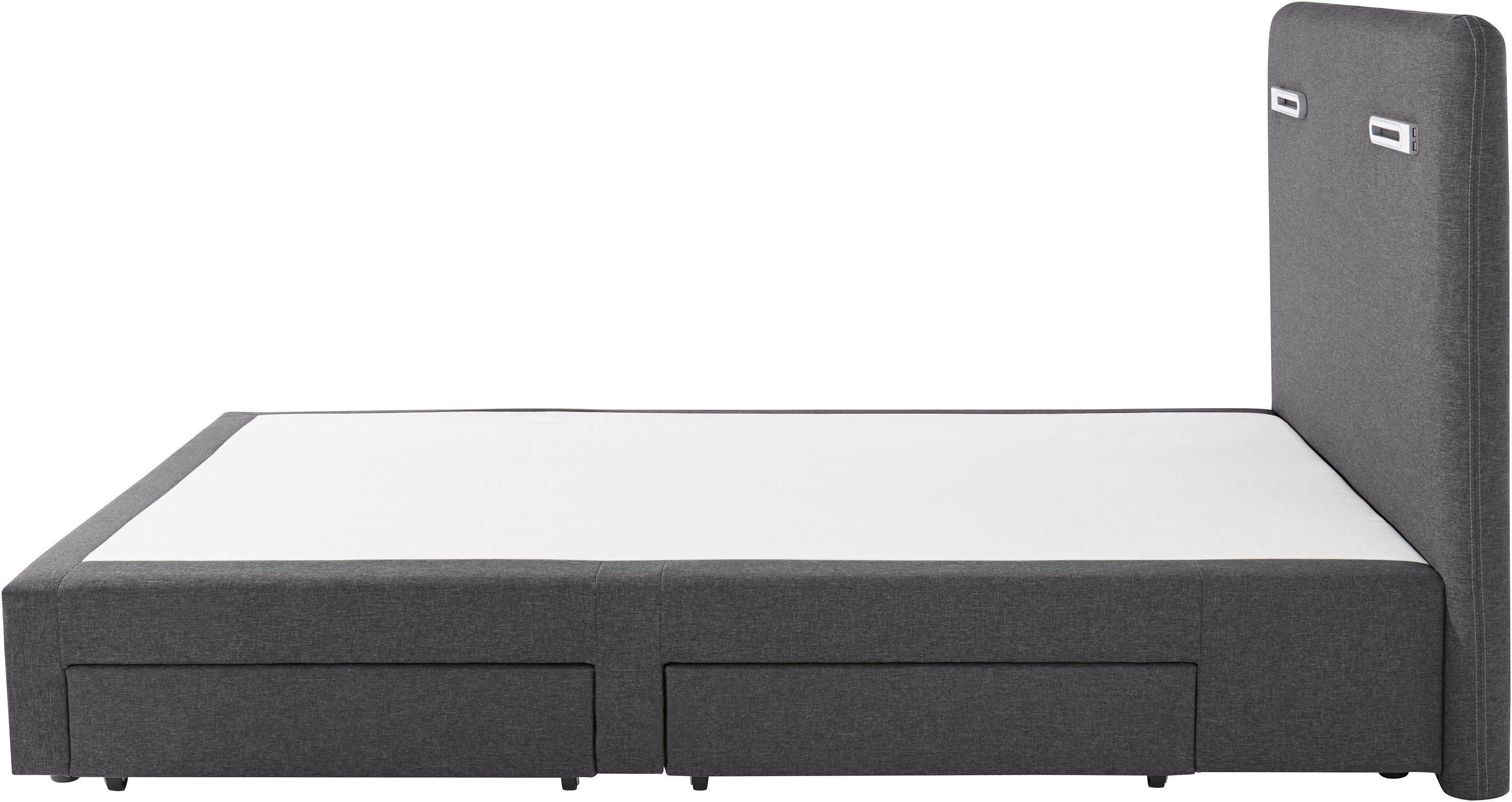 INOSIGN Boxspring Luan Laden, ledverlichting en topmatras, in breedte 120 cm en 180 cm