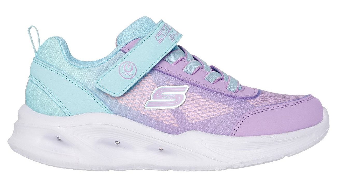 Skechers Sneakers SKECHERS SOLA GLOW LIGHTS , slip-on sneaker, blink-, klittenbandsluiting, maat sjabloon om te downloaden