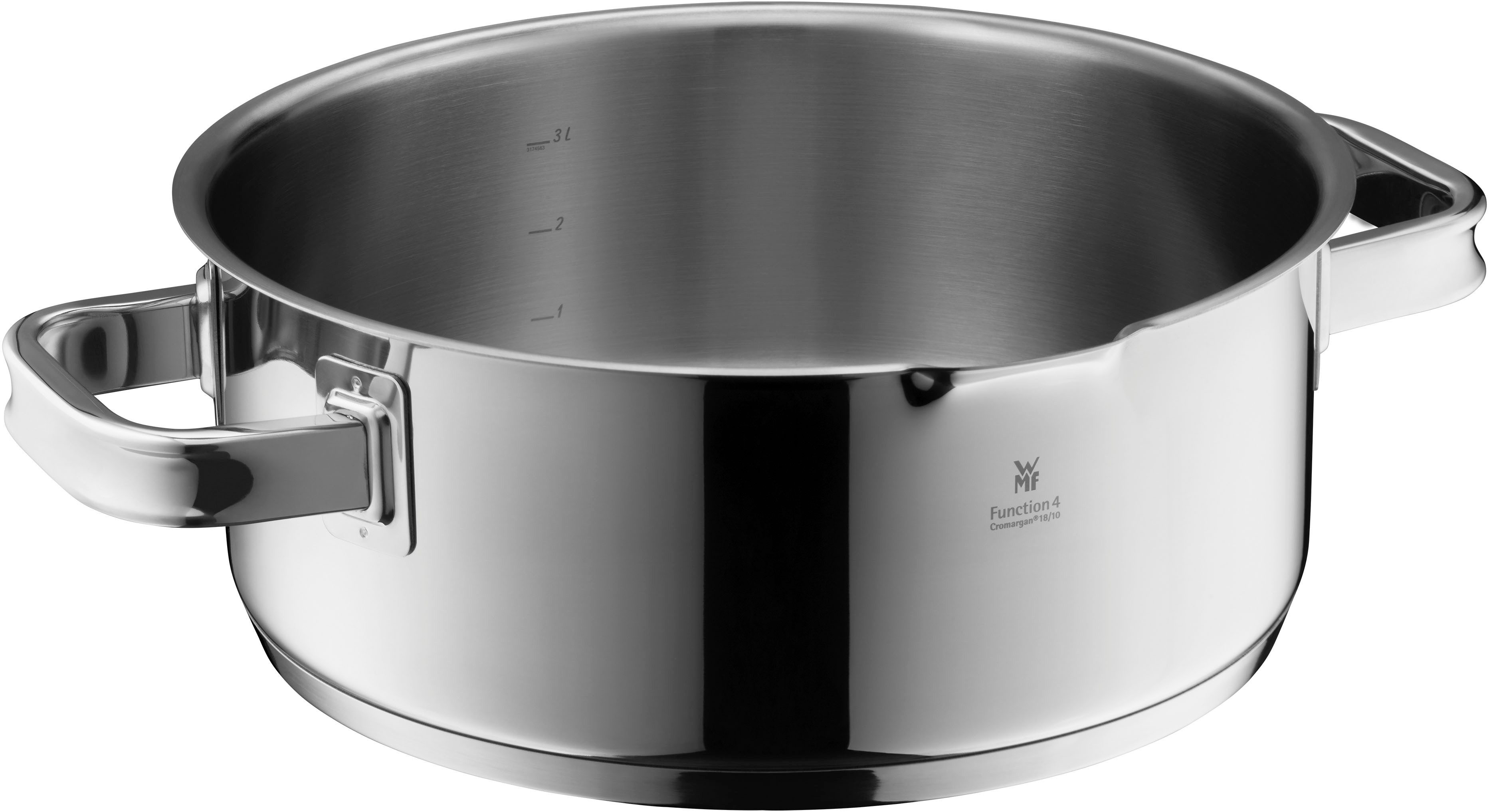 WMF Braadpan Function 4 warmte-reducerende handvatten, met 4 gietfuncties, interne schaalverdeling
