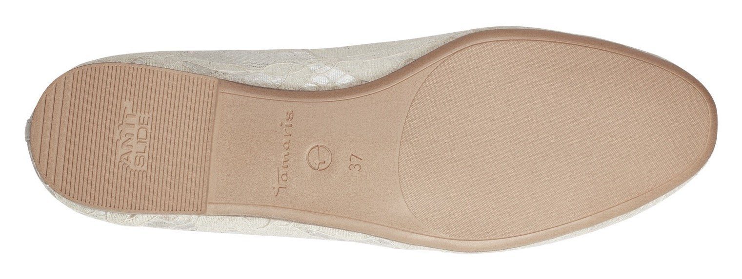 Tamaris Ballerina's , feestdagsschoen, trouwschoen met modieuze sierstrik