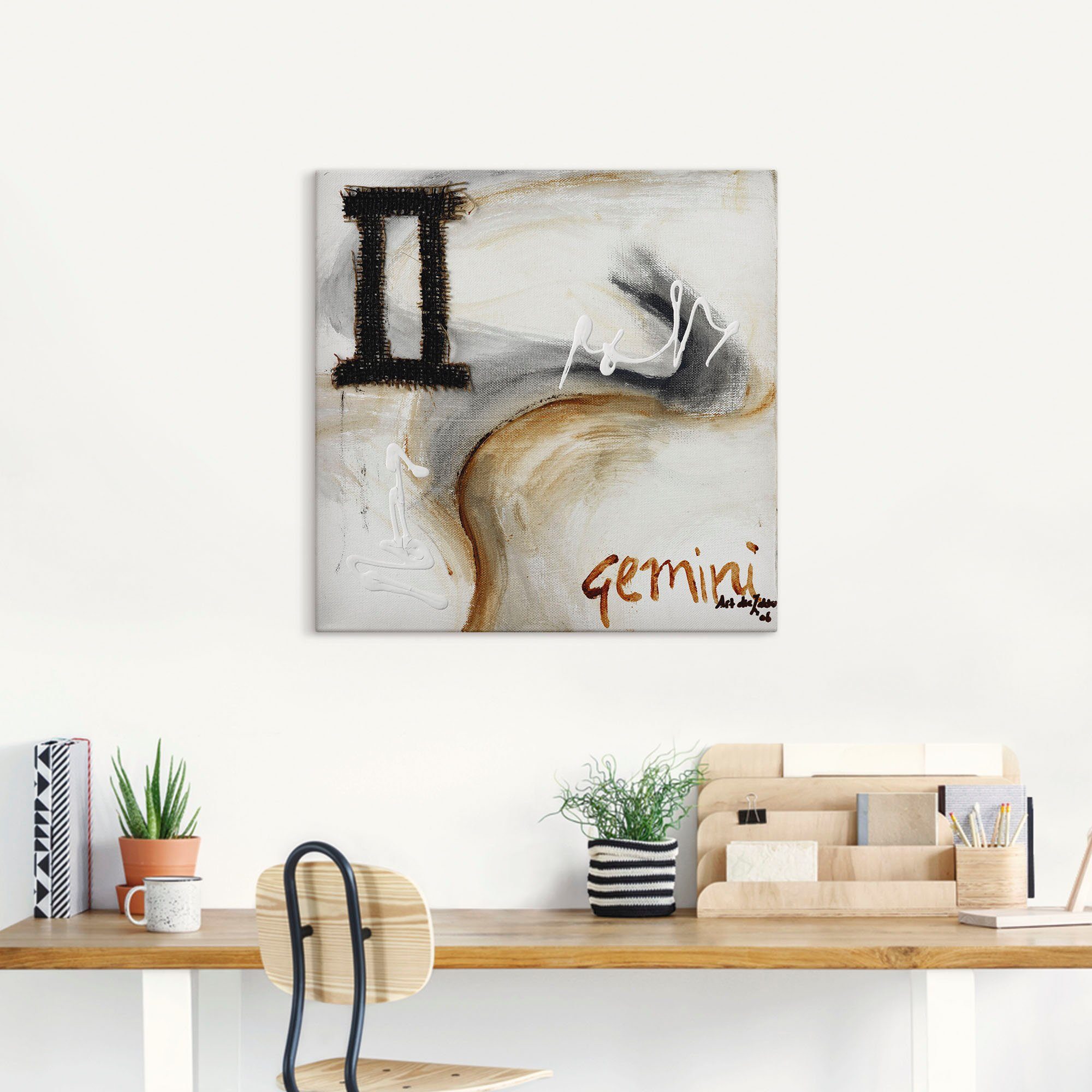 Artland Artprint Tweelingen als artprint op linnen, poster in verschillende formaten maten