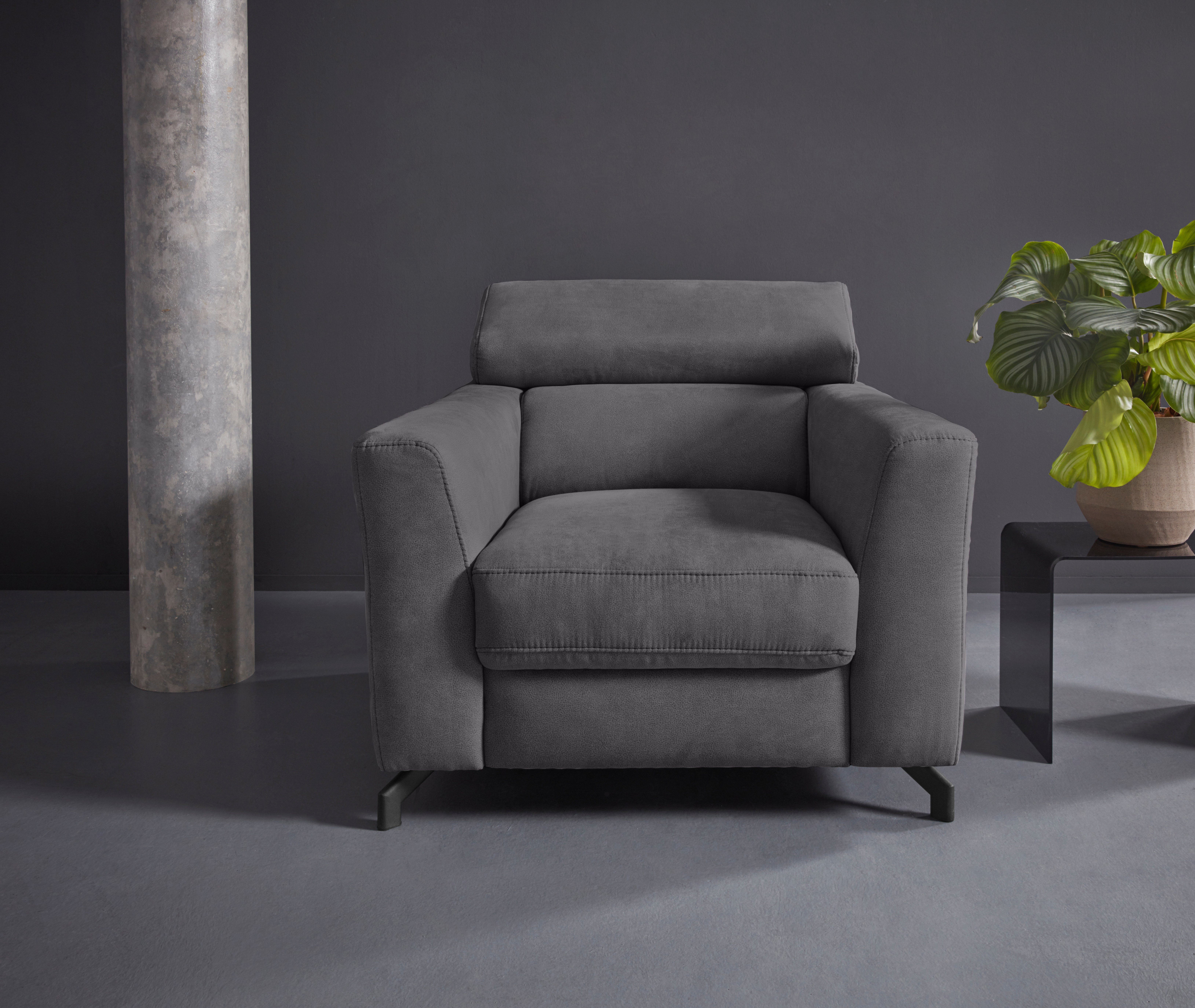 Places of Style Fauteuil Casagrande Luxus incl. verstelbare hoofdsteun, met bijzonder hoogwaardige koudschuimvulling voor maximaal 140 kg per zitoppervlak, naar keuze met aqua-clea