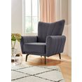 leonique fauteuil chiara met fijne stiksels in vele stofkwaliteiten en kleuren grijs
