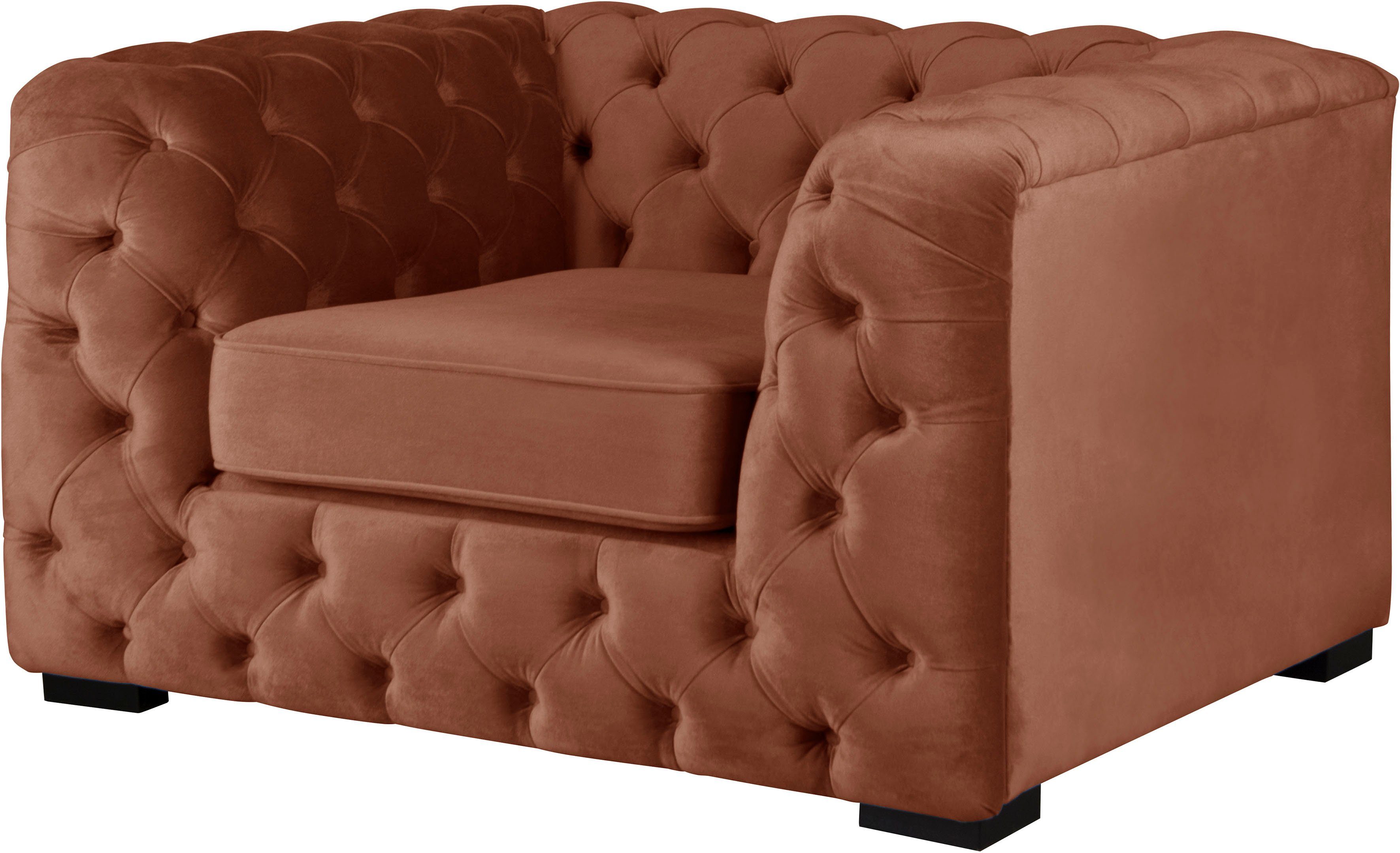 Guido Maria Kretschmer Home&Living Chesterfield-fauteuil Kalina stoel klassieke chesterfield knoopdetails, zeer hoogwaardige afwerking