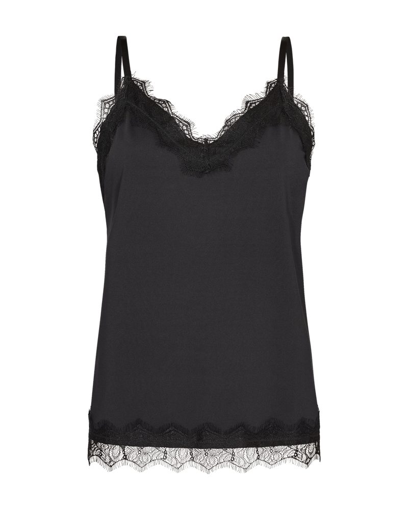 FREEQUENT Kanten top BICCO-ST met spaghettibandjes dames tops maat XXL zwart