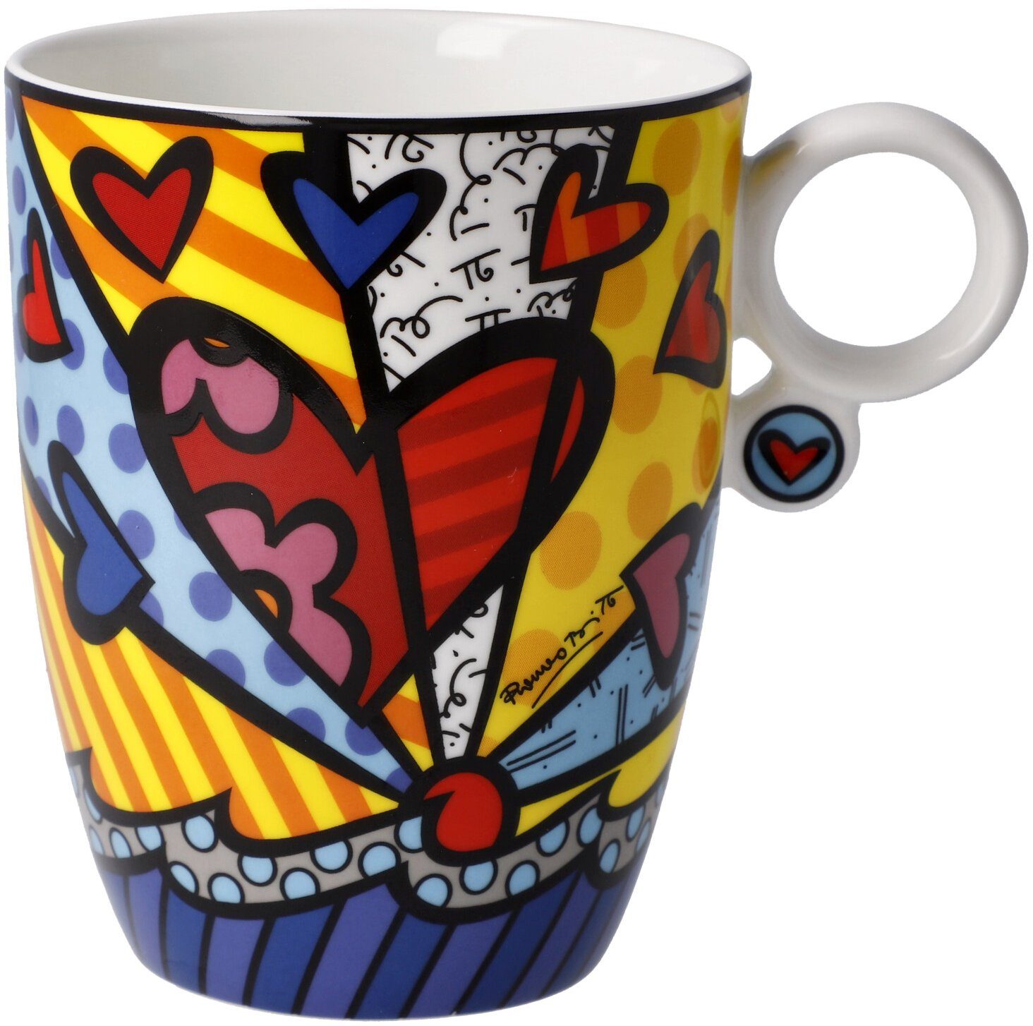 Goebel Kopje Britto Pop Art, kunstenaarsbeker, fijn bone china, Romero Britto - Een Nieuwe Dag