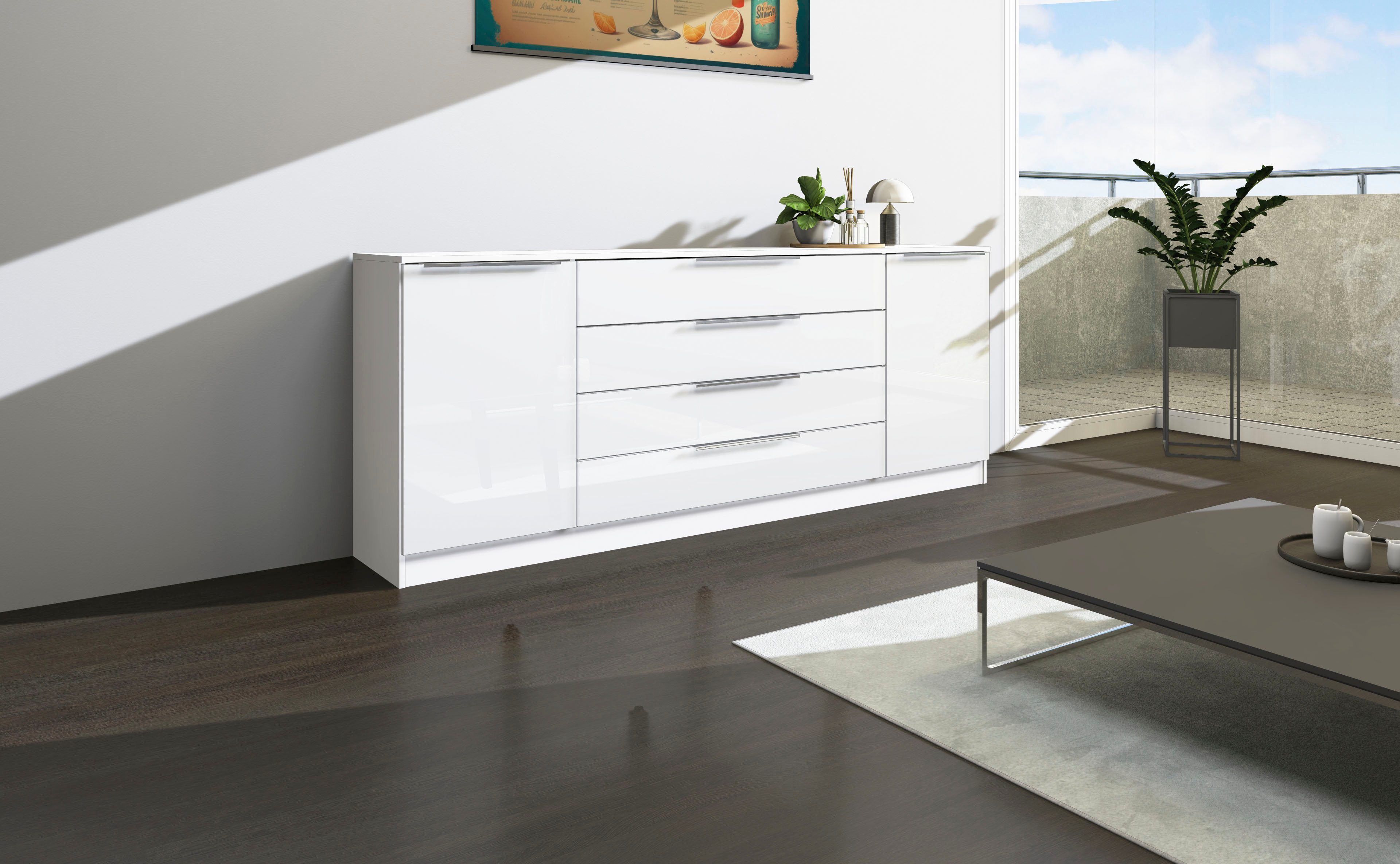 borchardt Möbel Kast Oliva Breedte 200 cm, met 4 lades
