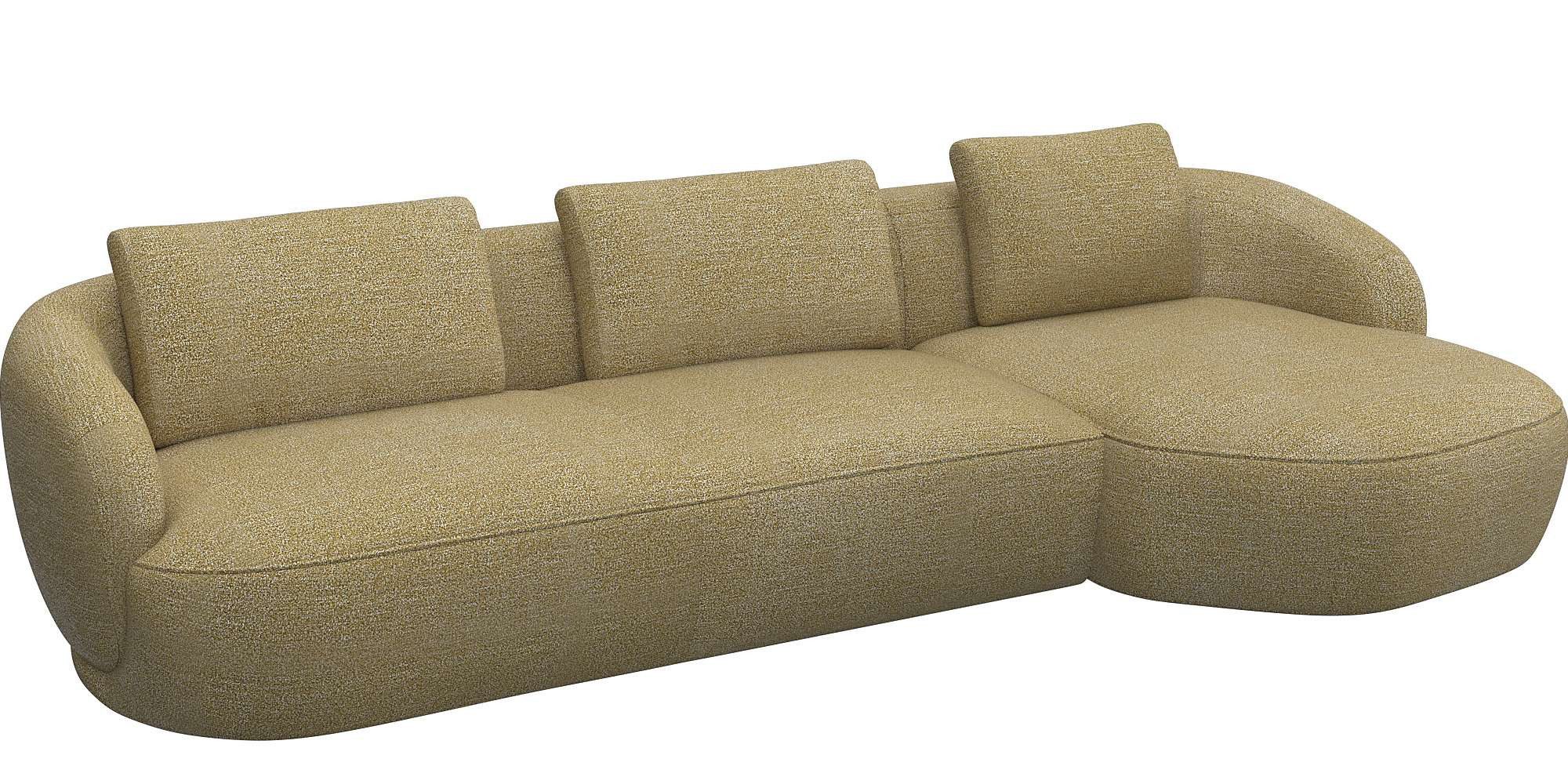 FLEXLUX Zithoek Torino, rond, L-vorm, bankhoek met recamière, longchair-sofa