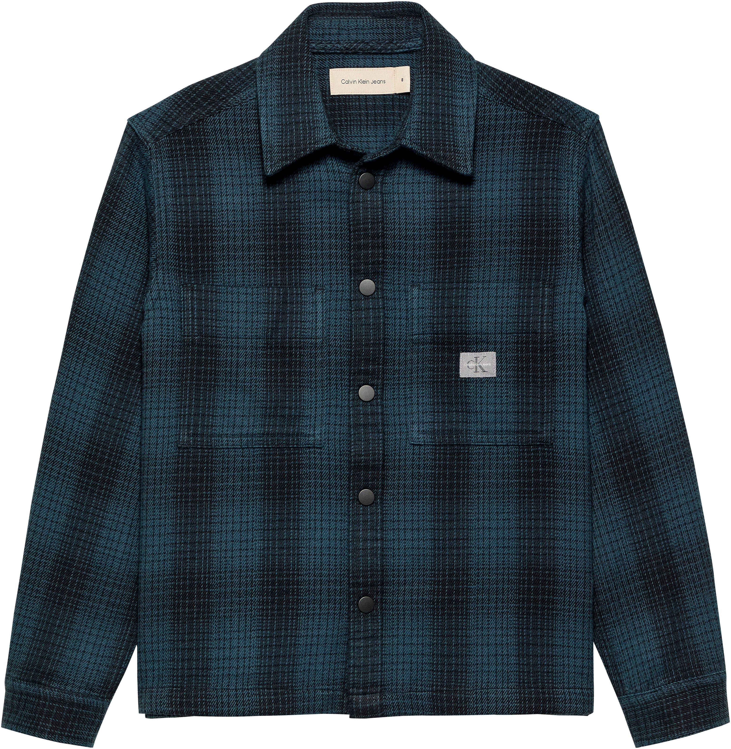 Calvin Klein Overhemd met lange mouwen Textured Checked Shirt voor kinderen tot 16 jaar en met logo-patch