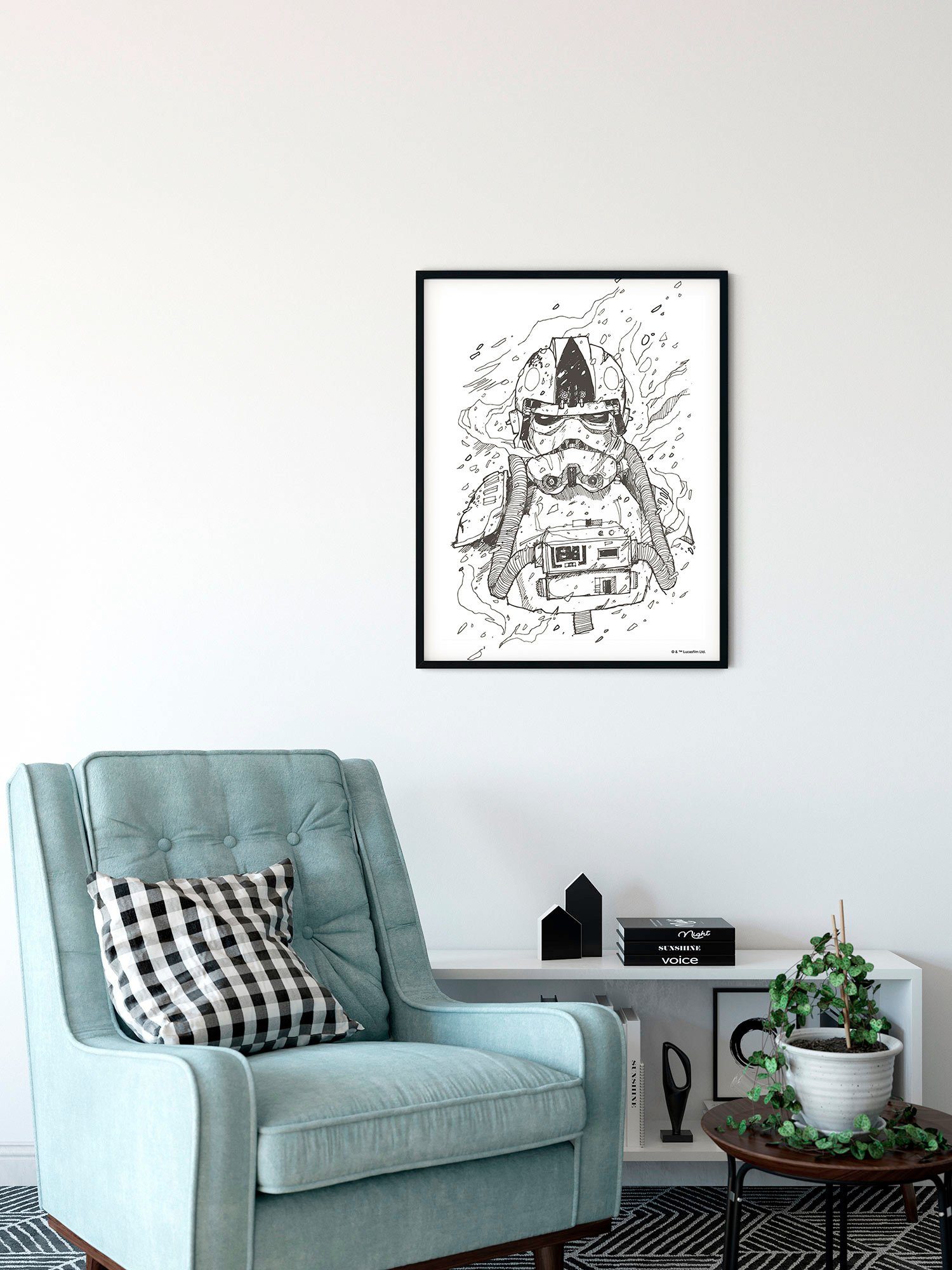 Komar Wanddecoratie Star Wars Pilot Drawing Wanddecoratie voor de kinderkamer - zonder lijst (1 stuk)