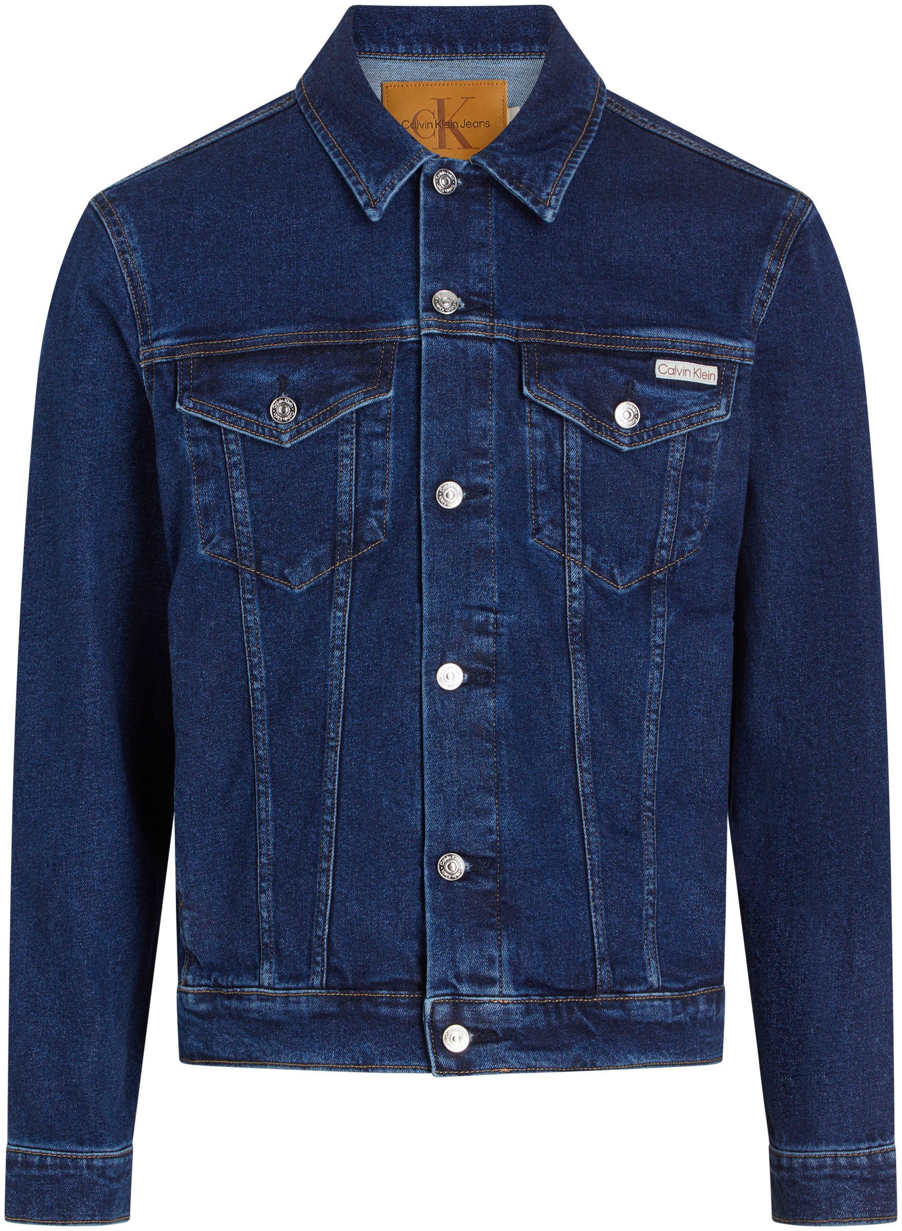 Calvin Klein Jeansjack SLIM DENIM JACKET Borstzakken, logodruk