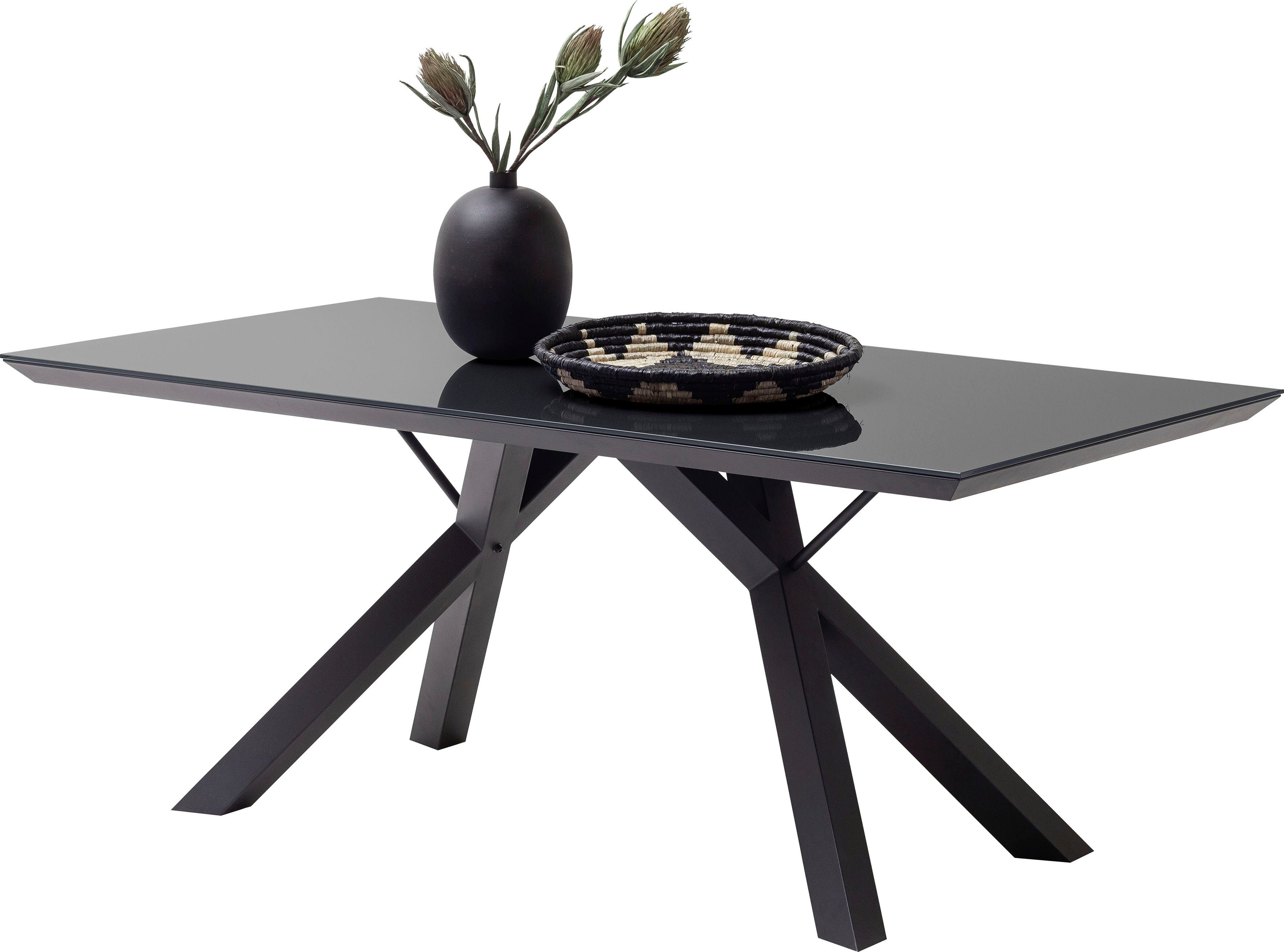 MCA furniture Eettafel Everett, TOPSELLER! met glazen blad, modern, onderhoudsvriendelijk, metalen frame