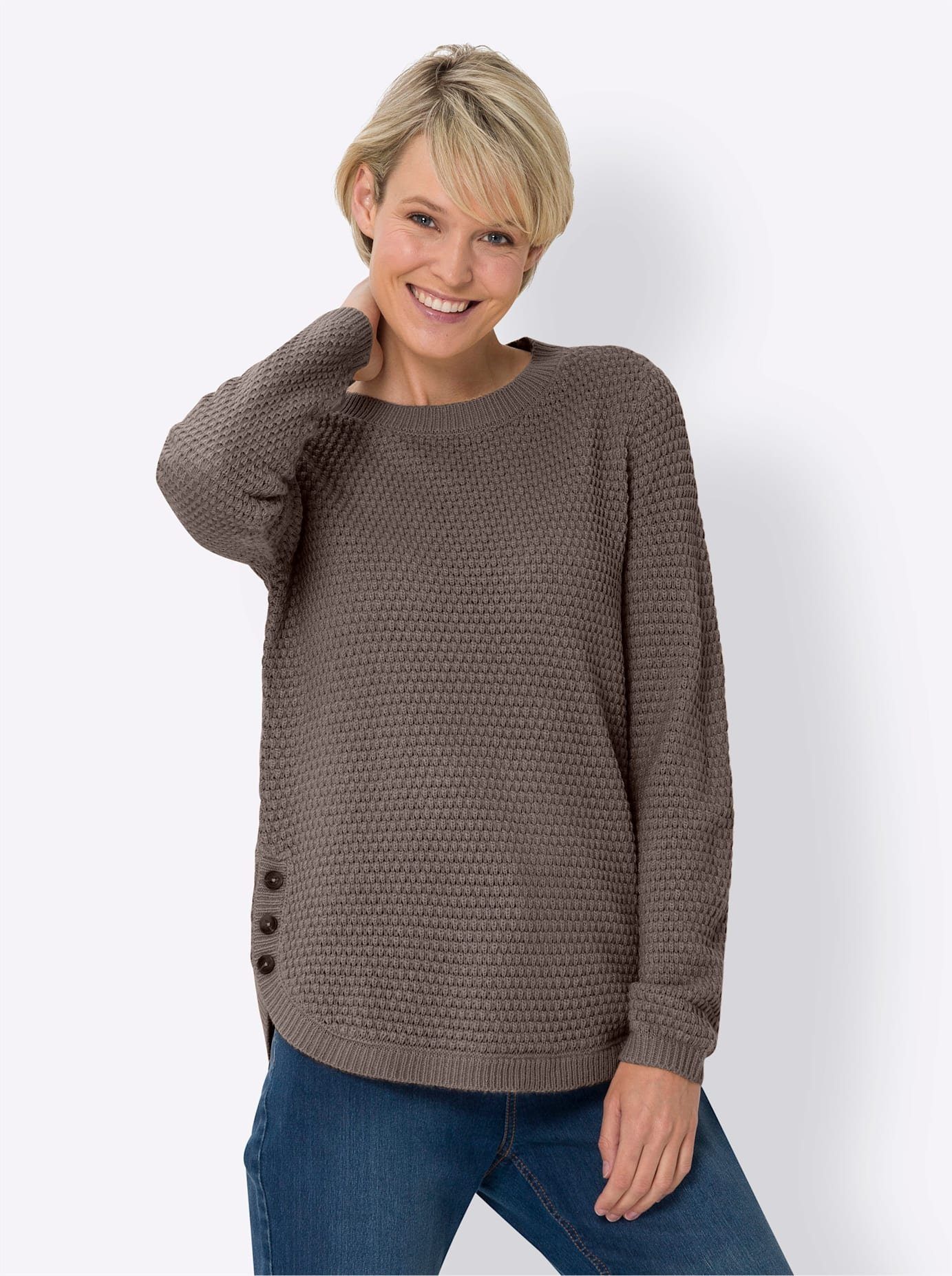 Classic Basics Gebreide Trui met lange mouwen dames truien maat 46 bruin