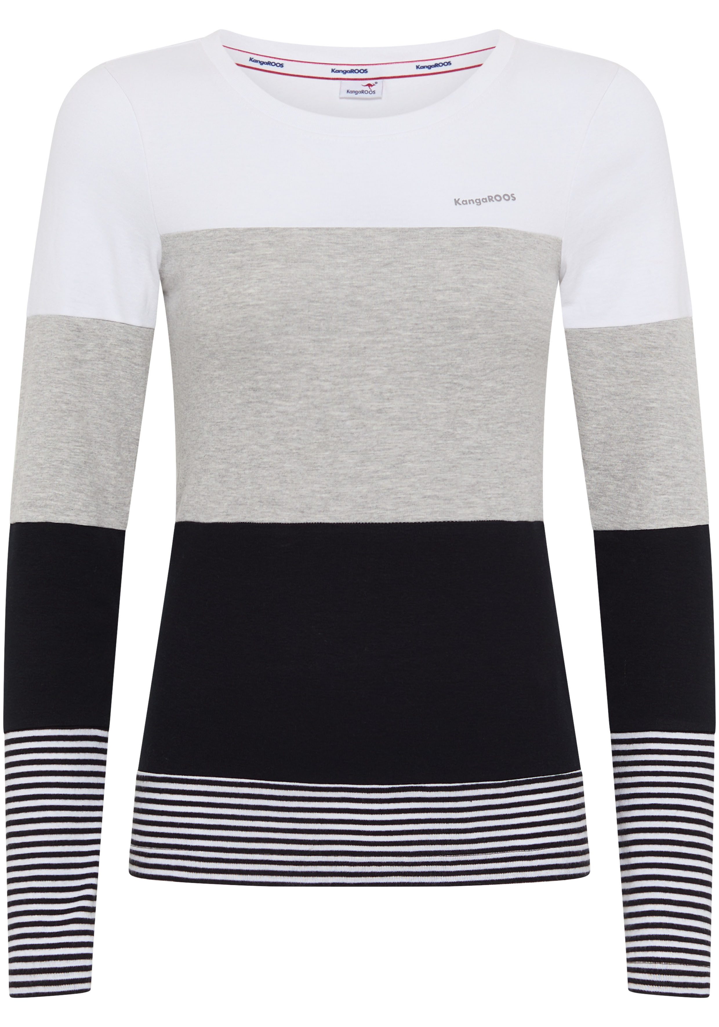 KangaROOS Longsleeve met lange mouwen figuurvolgende pasvorm colourblocking-look