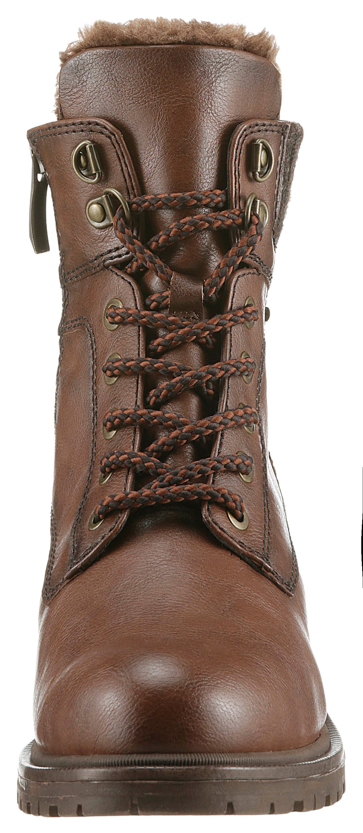 Tamaris Winterlaarzen blokhak, veterschoenen, winter enkellaars met duo tex-uitrusting