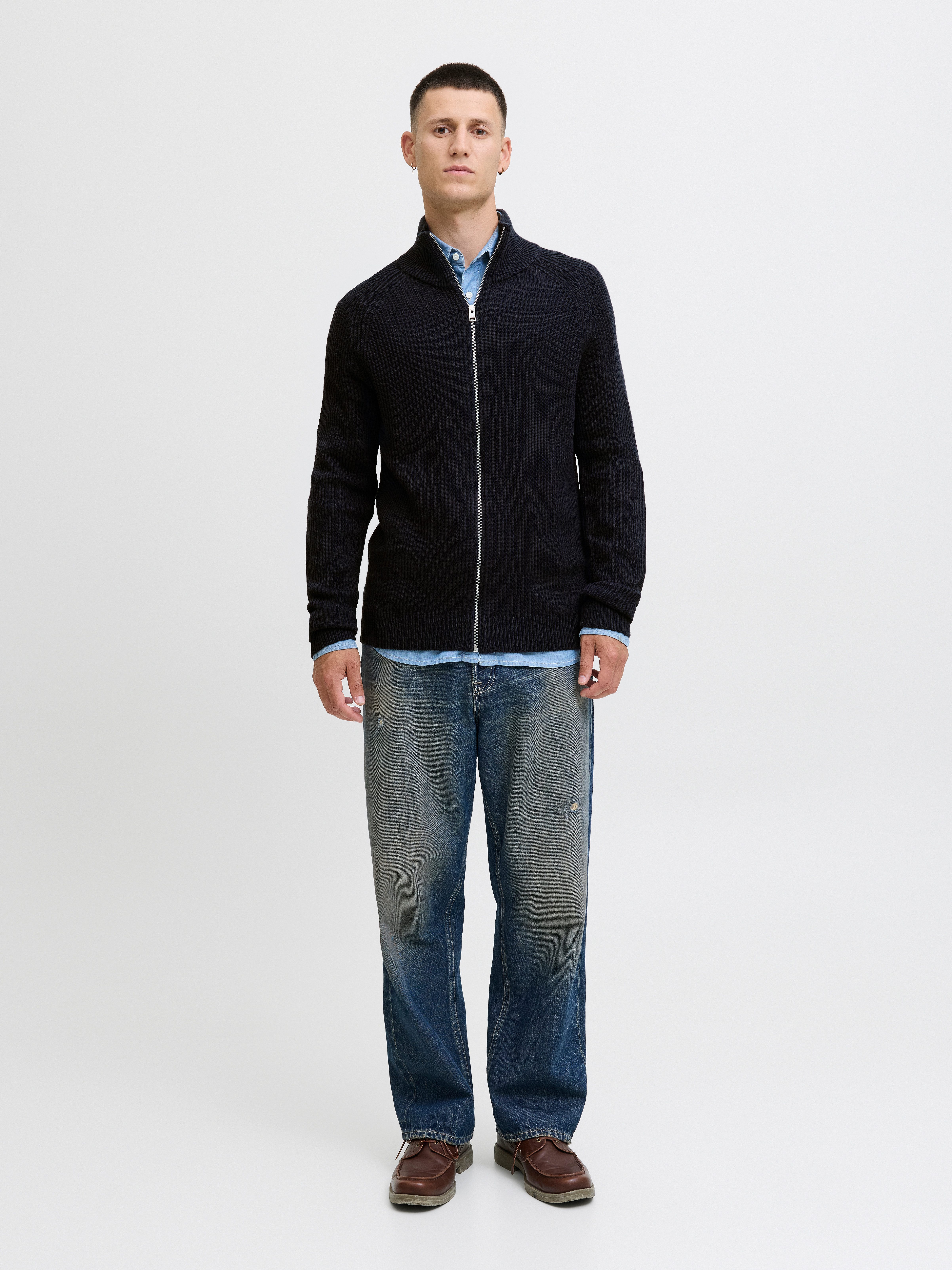 Jack & Jones Vest JJPANNEL KNIT ZIP CARDIGAN AW25