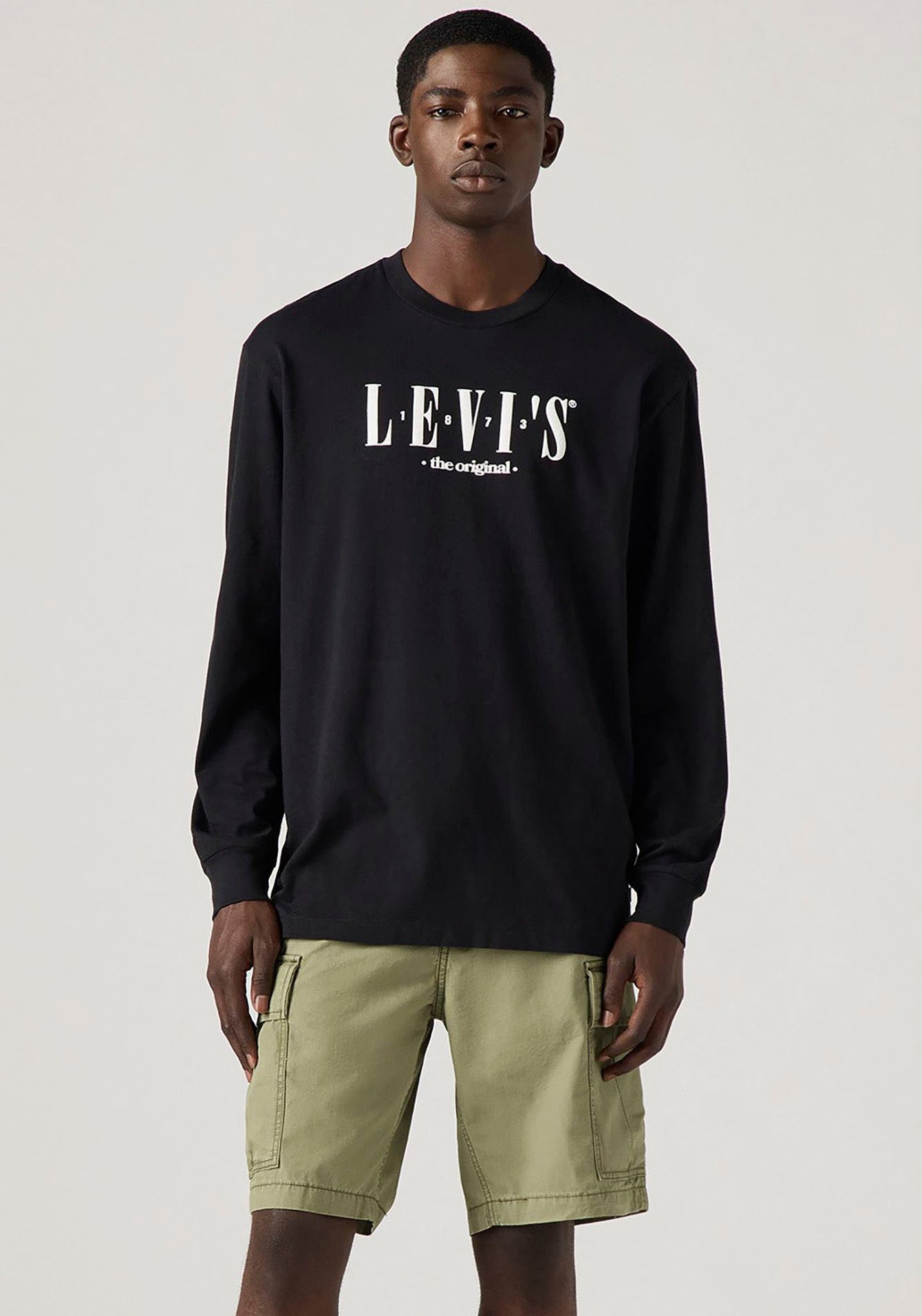 Levi's® Shirt met lange mouwen met een logo-opschrift