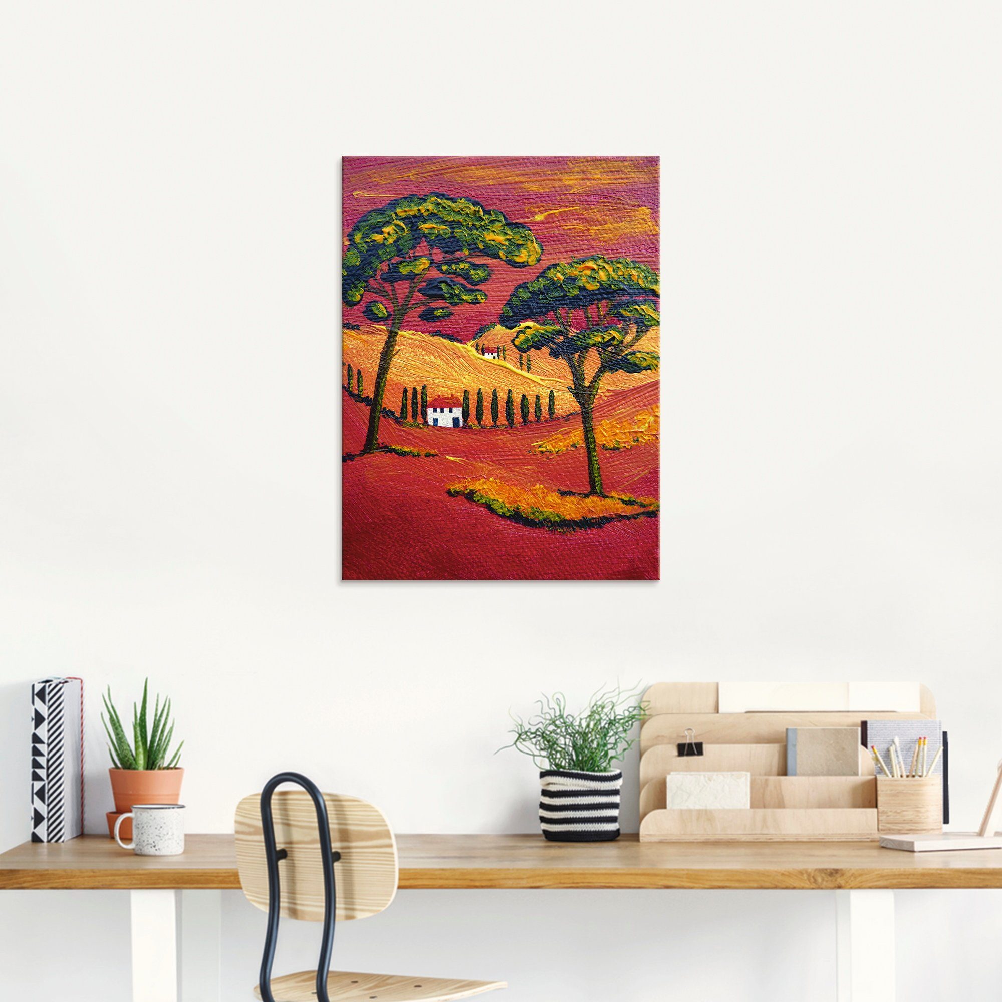 Artland Print op glas Ergens in de Toscane 3