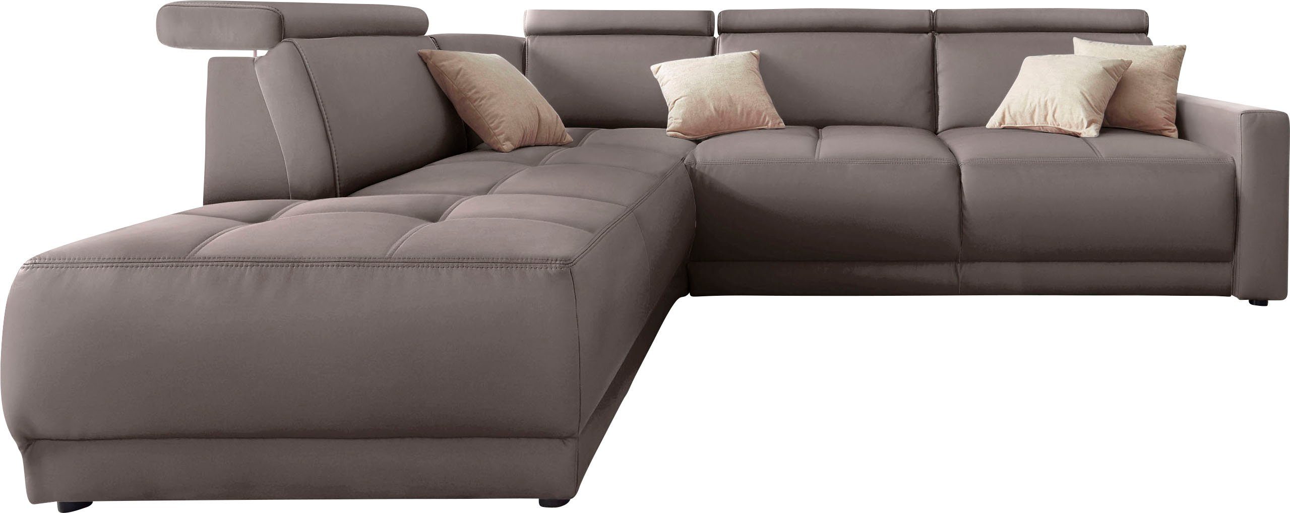 DOMO collection Hoekbank Ava, moderne zitstiksels met mooie dubbele naad, comfortabel, L-vorm