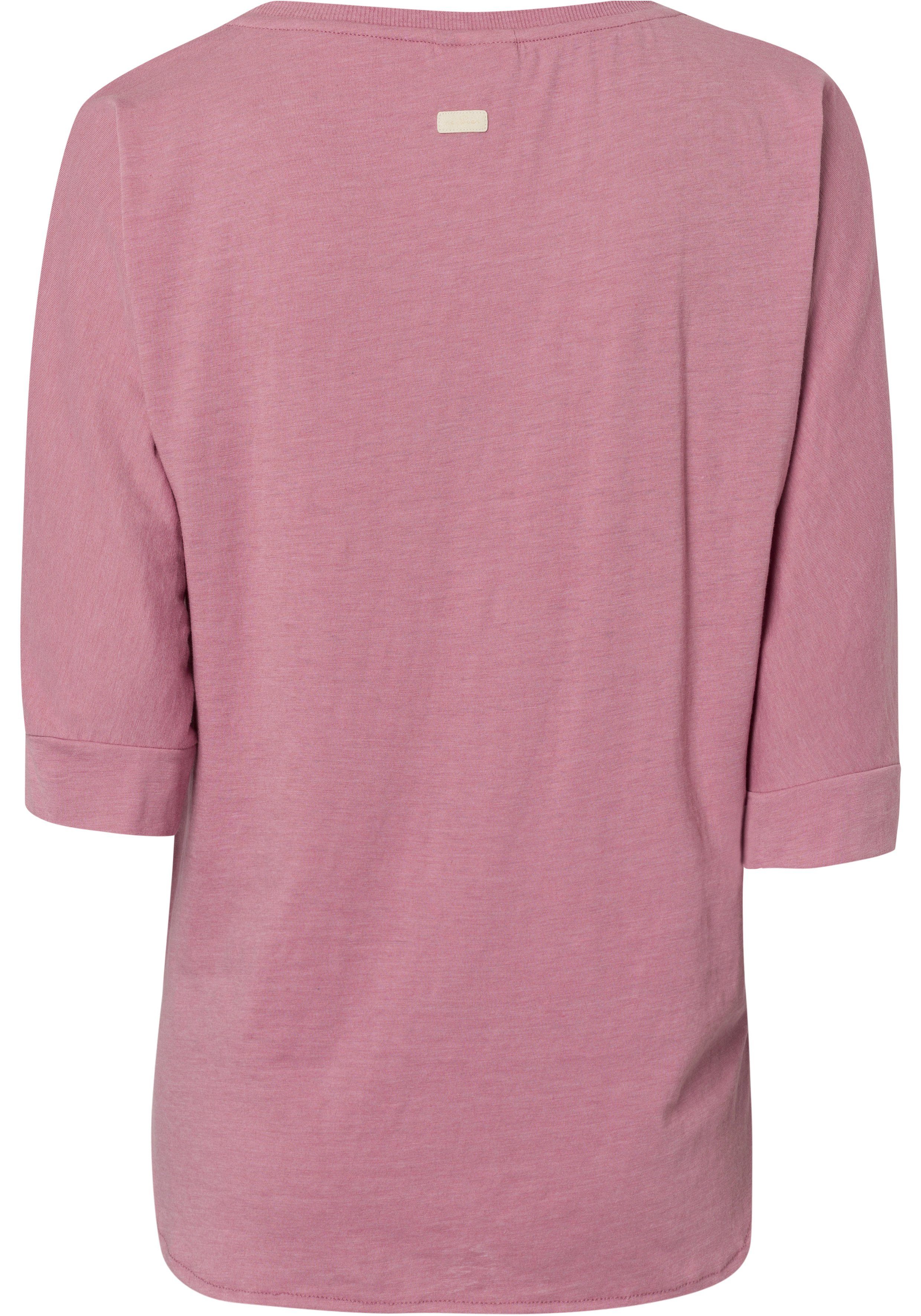 Ragwear Shirt met lange mouwen RAG Longsleeve SHIMONA O PRINTED met voorkantdruk en sierknop, achter langer gesneden