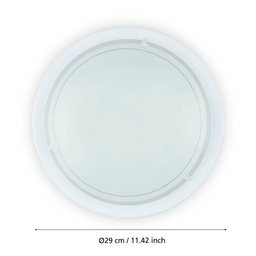 EGLO Plafondlamp PLANET 1 plafondlamp, wit, staal, glas, keukenlamp, E27 (1 stuk)