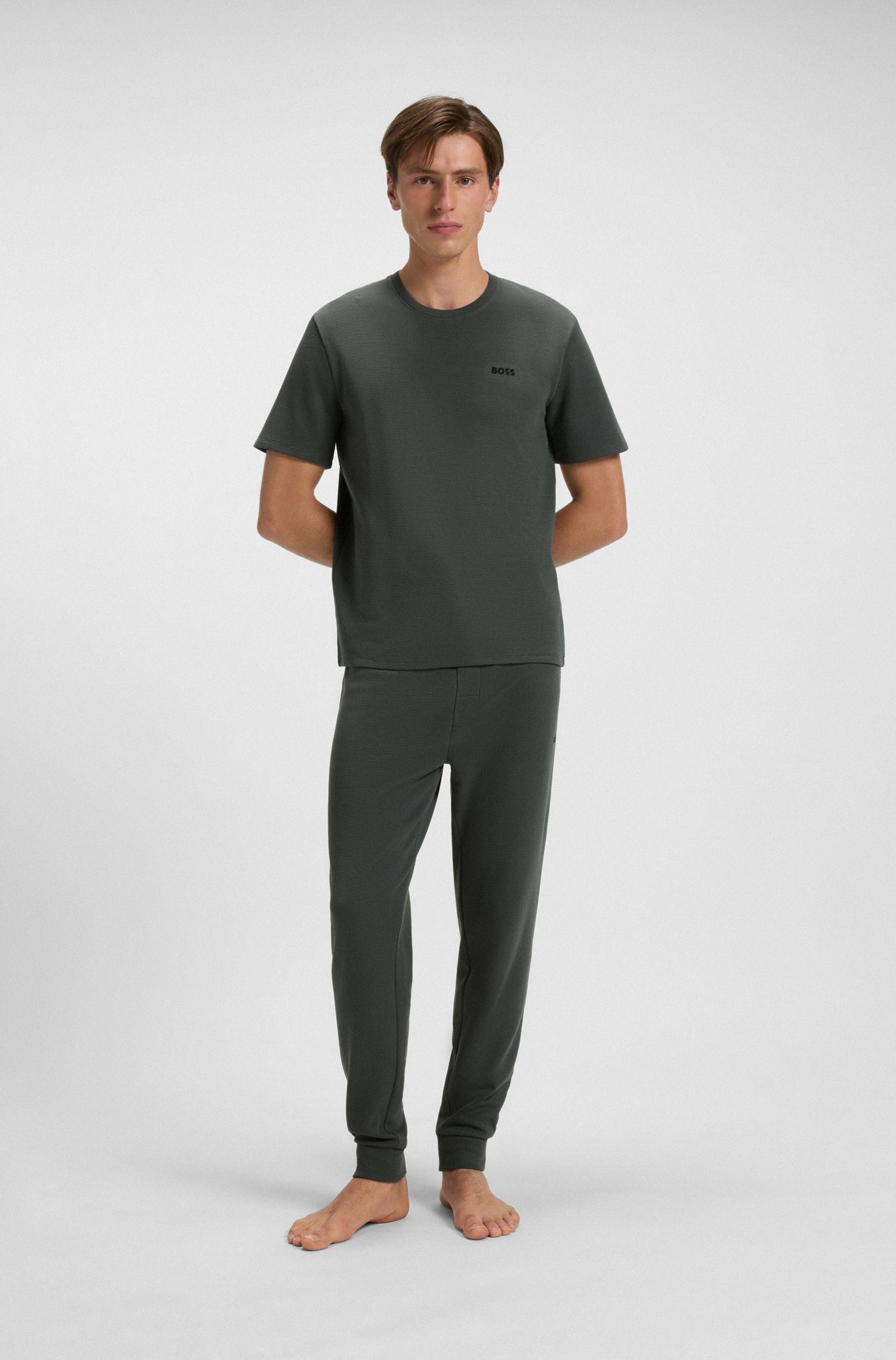 BOSS Pyjamabroek Waffle Pants Cuf