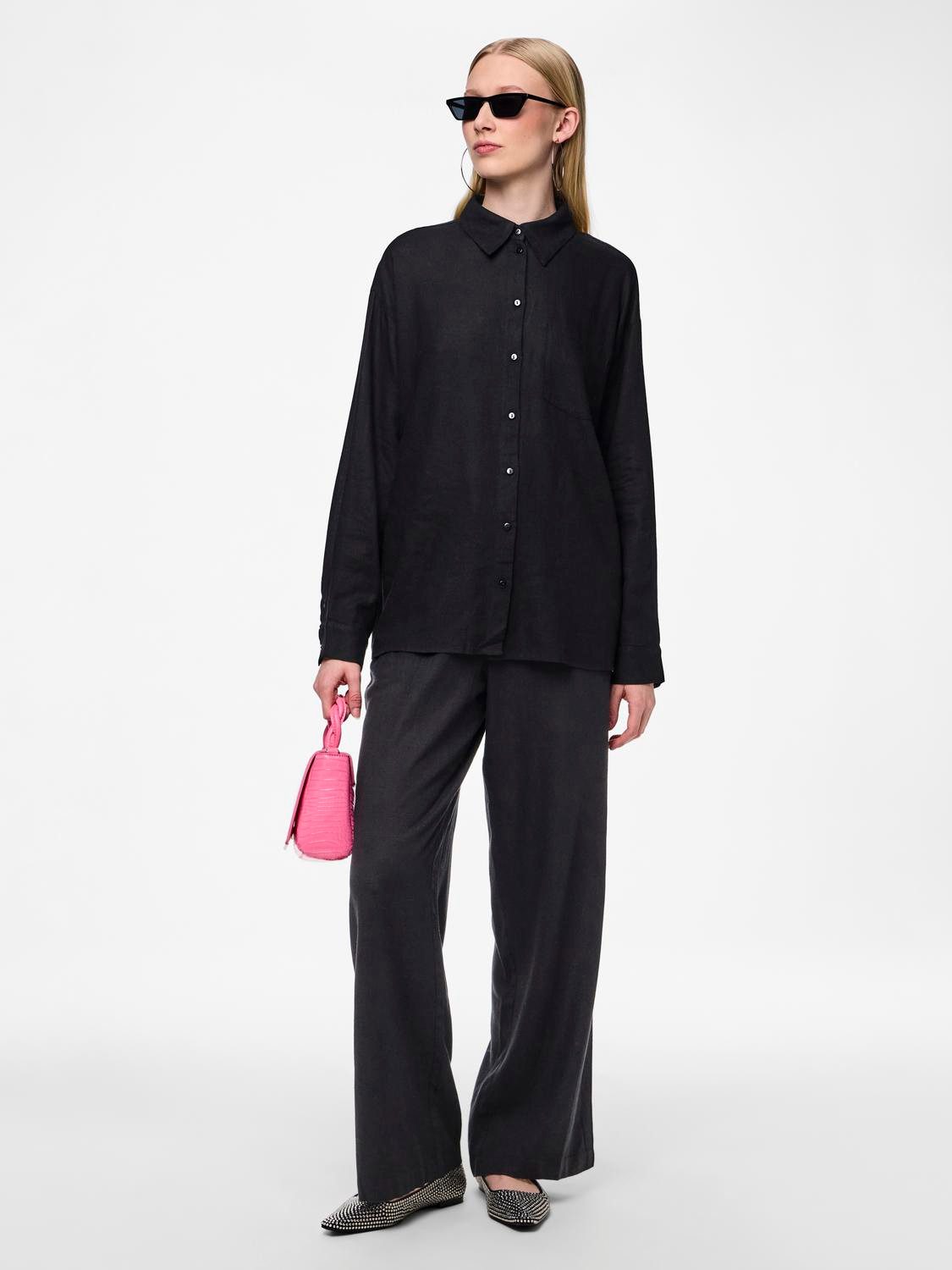 pieces Comfortbroek PCPIA HW WIDE PANTS WVN NOOS