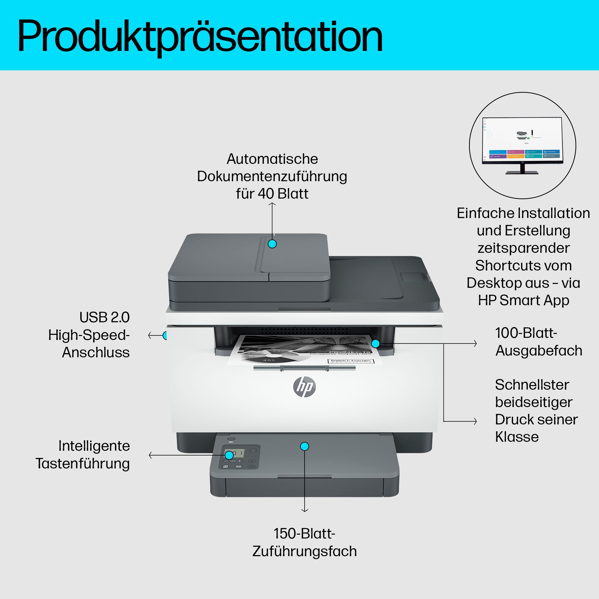 HP All-in-oneprinter LaserJet MFP M234sdn