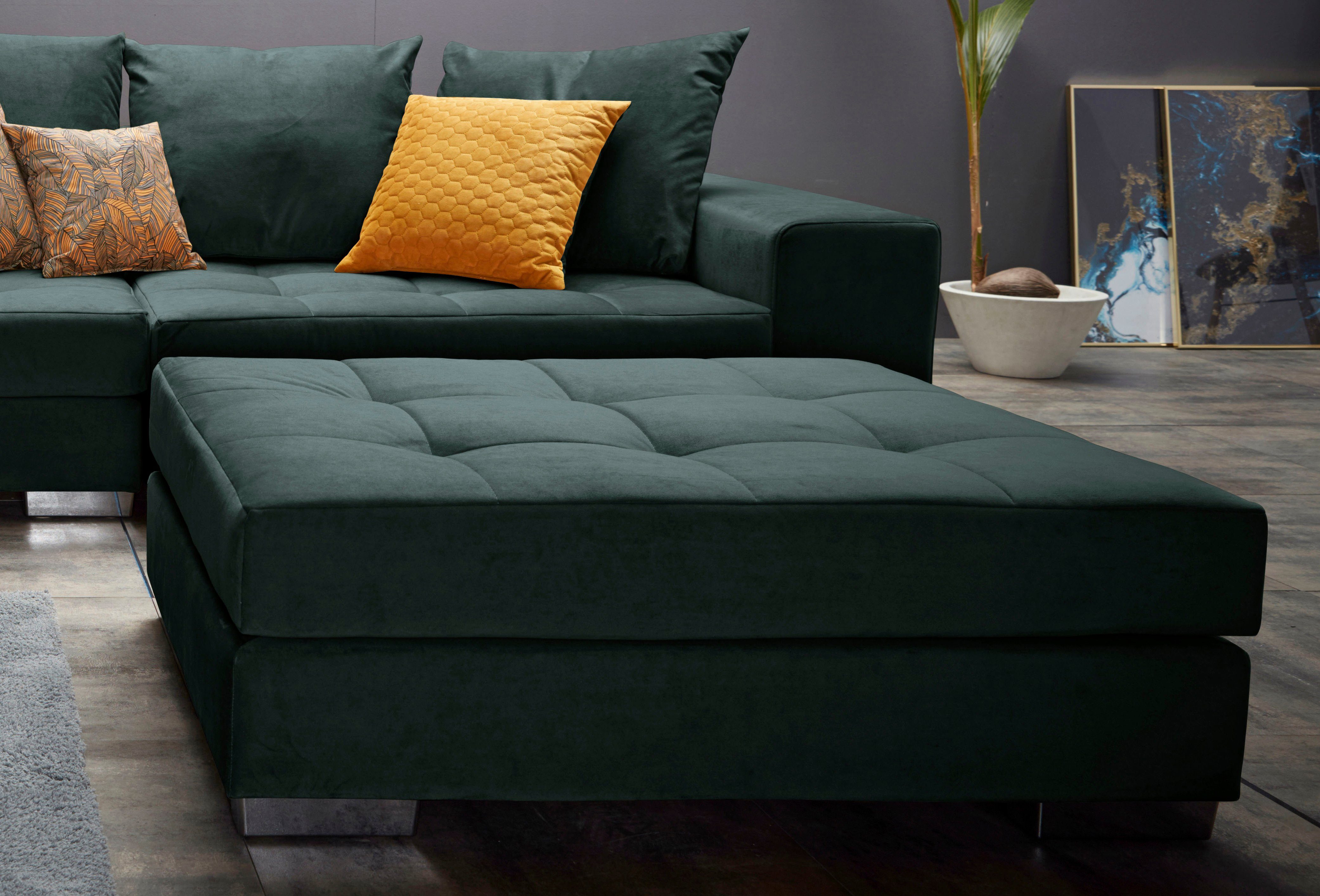 INOSIGN Hocker Vale met binnenvering en stiksels op de zitting