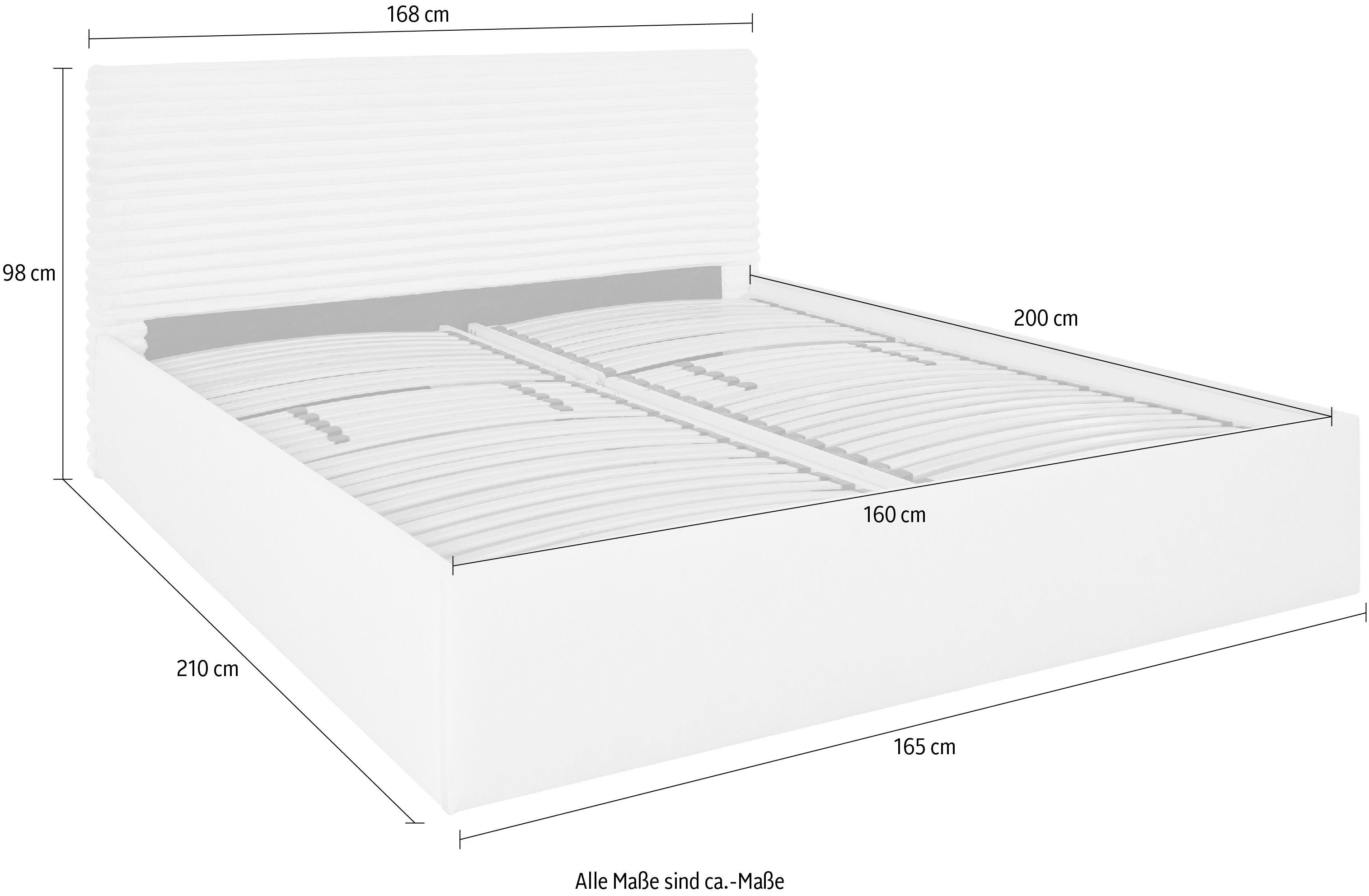 Westfalia Polsterbetten Gestoffeerd bed VITA ook verkrijgbaar met extra opbergruimte, inclusief verstelbare hoofdsteunen