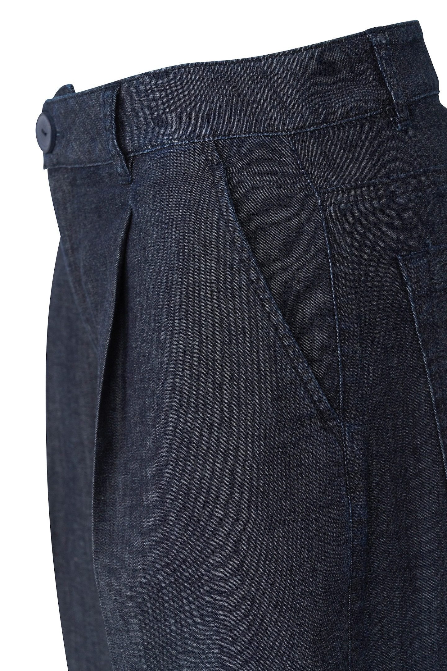 Bugatti Chino met tailleplooi en rechte pijp