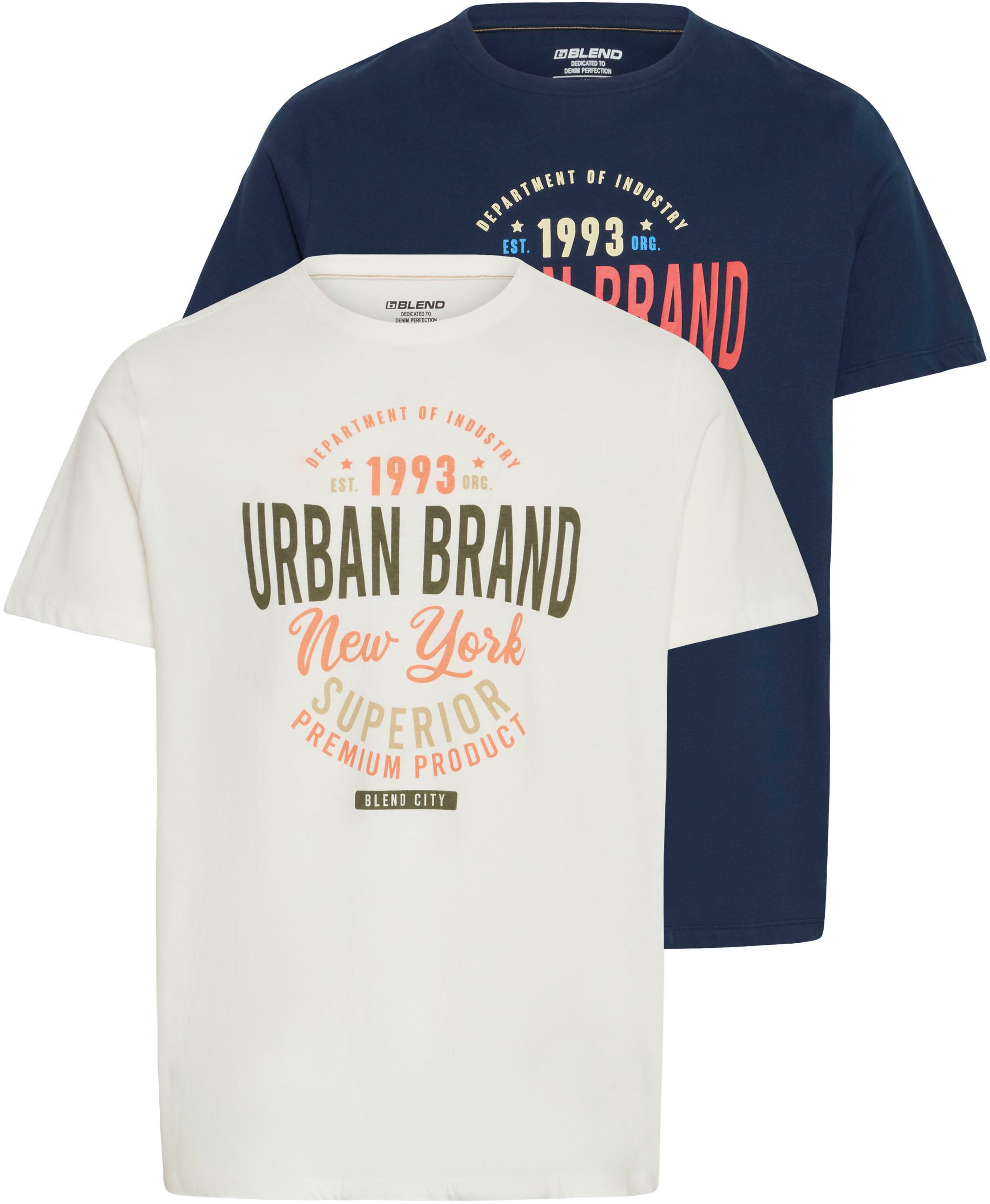 Blend T-shirt BHJUBA tee - 2-pack heren t-shirts maat L blauw
