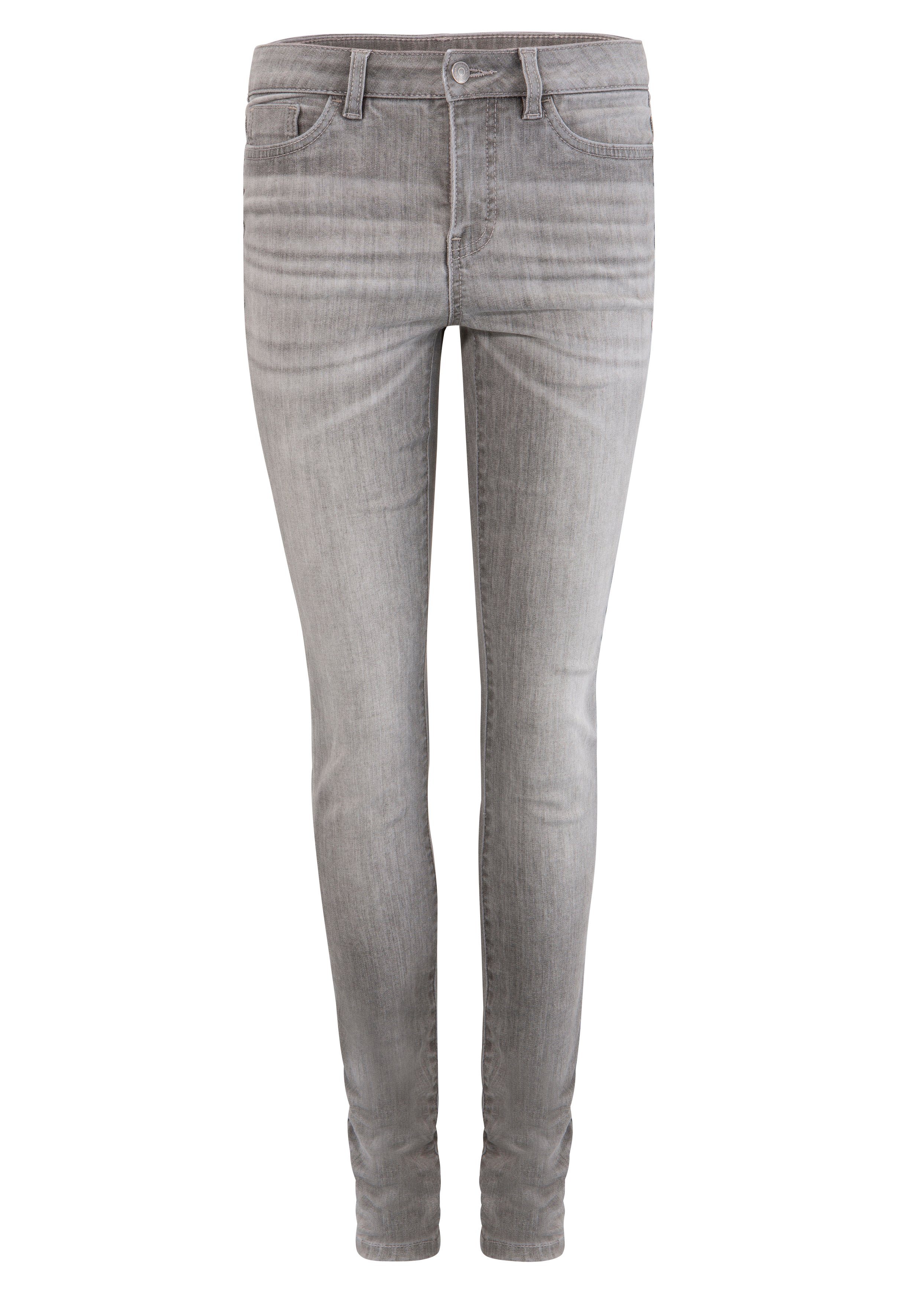 KangaROOS 5-pocket jeans SUPER SKINNY HIGH RISE enkel-lang, met used-look, hoge taille