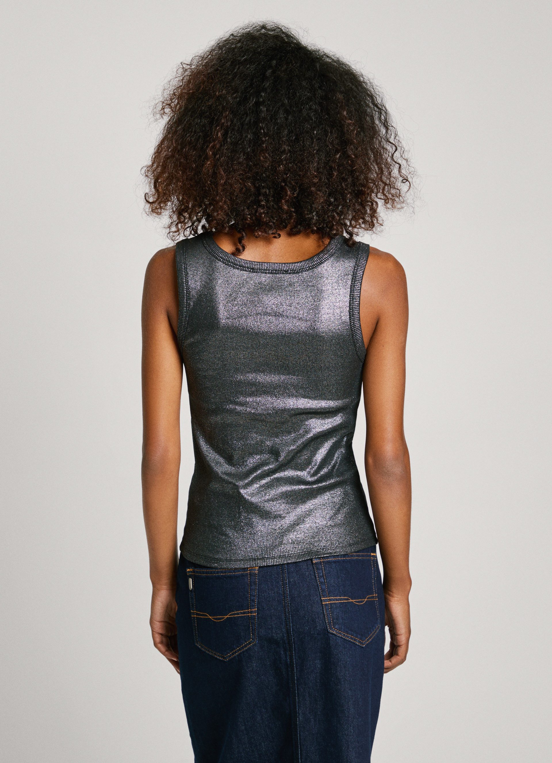 Pepe Jeans Tanktop Lacey in een glanzende look