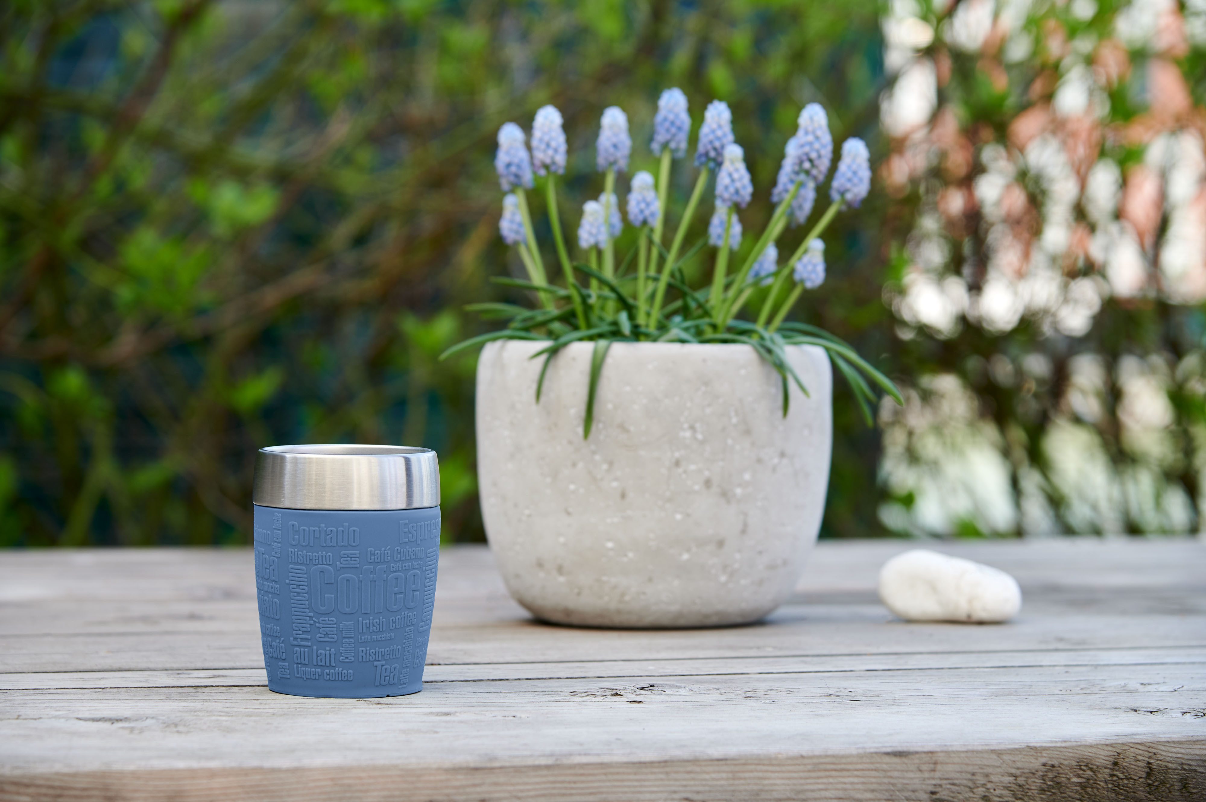 Emsa Thermosbeker Travel Mug 0,2 liter, roestvrij staal, drink- en ijsbeker, rubberen manchet (1-delig)