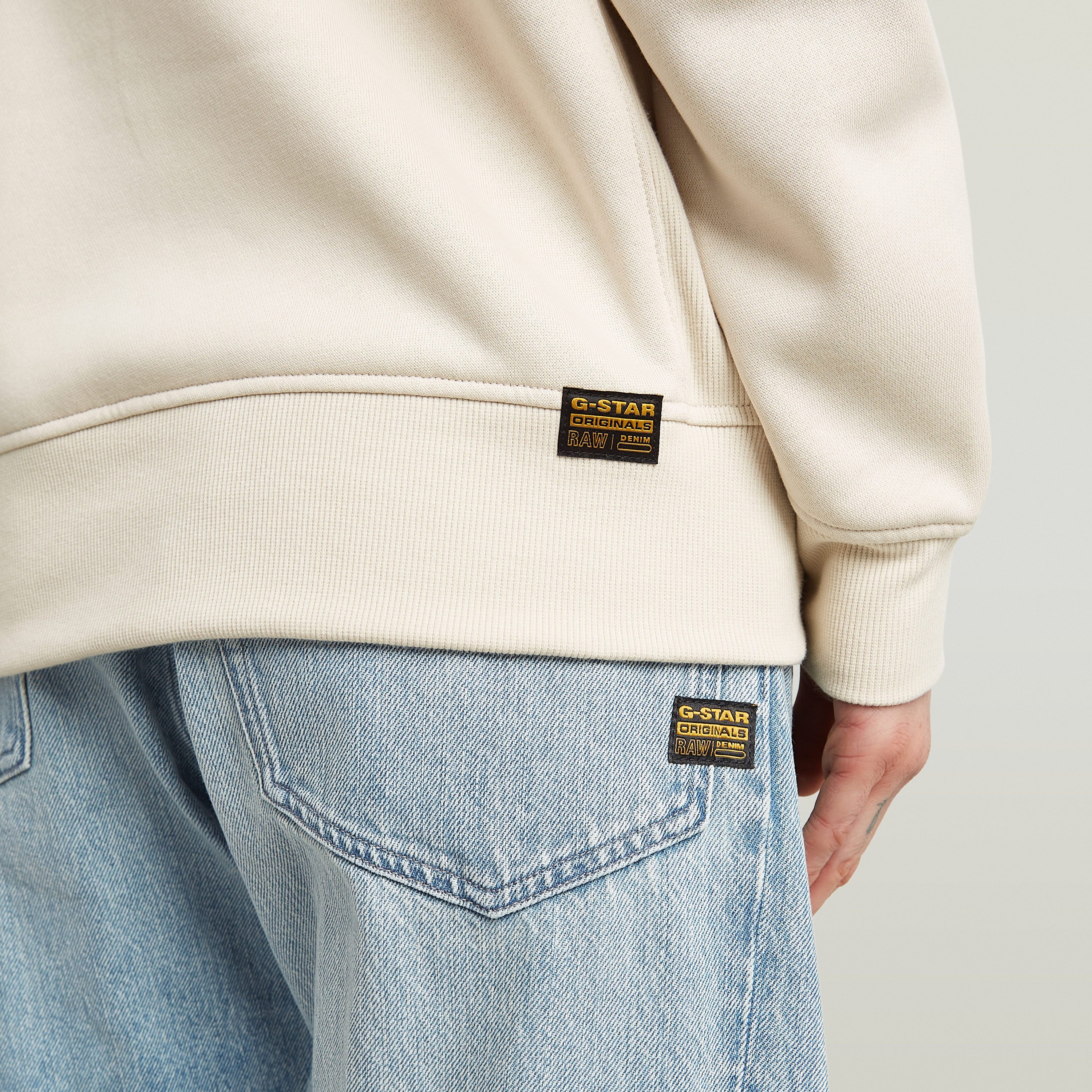 G-Star RAW Sweatshirt Premium core 2.0 met inzetstuk bij de halslijn