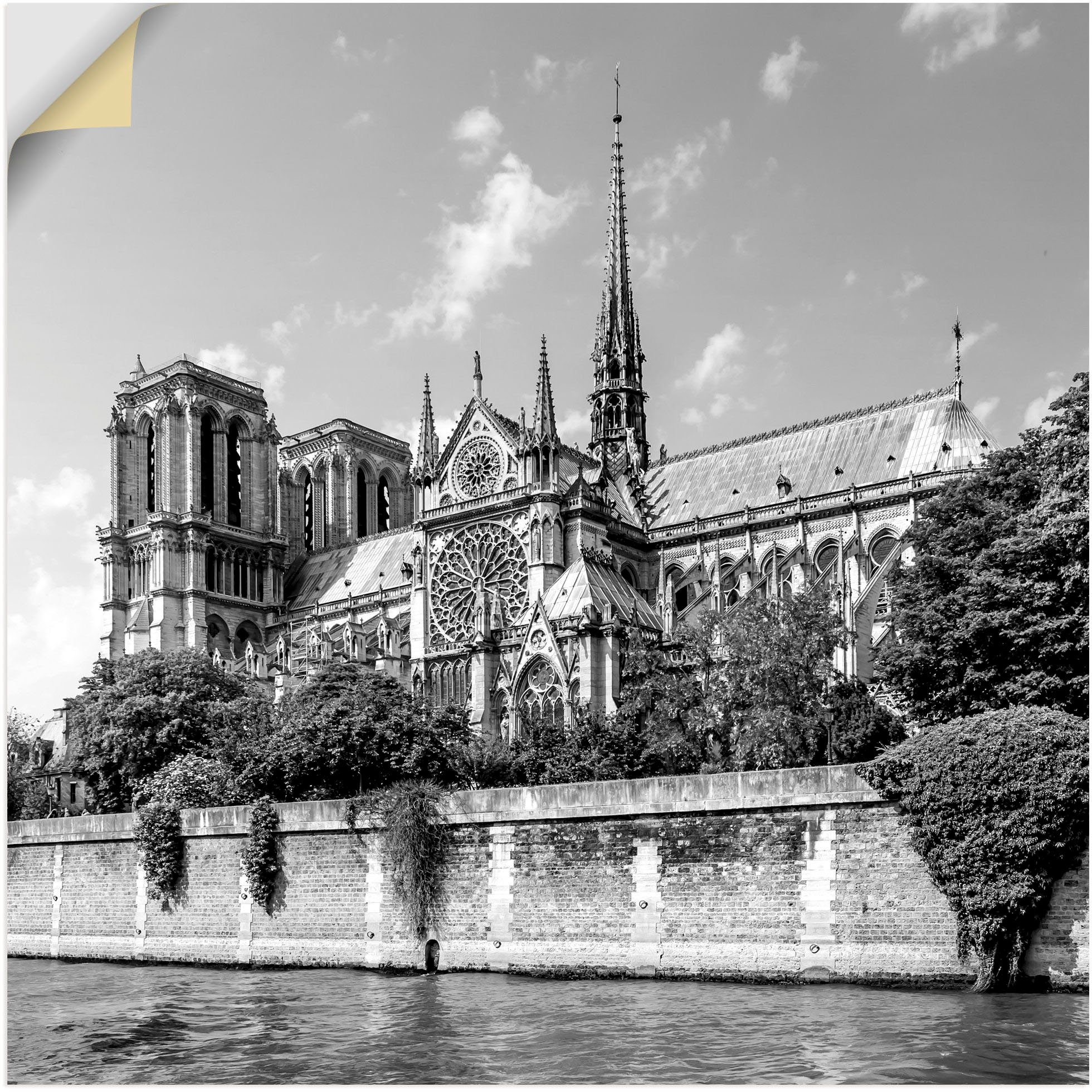 Artland Artprint Paris Kathedrale Notre-Dame in vele afmetingen & productsoorten - artprint van aluminium / artprint voor buiten, artprint op linnen, poster, muursticker / wandfoli