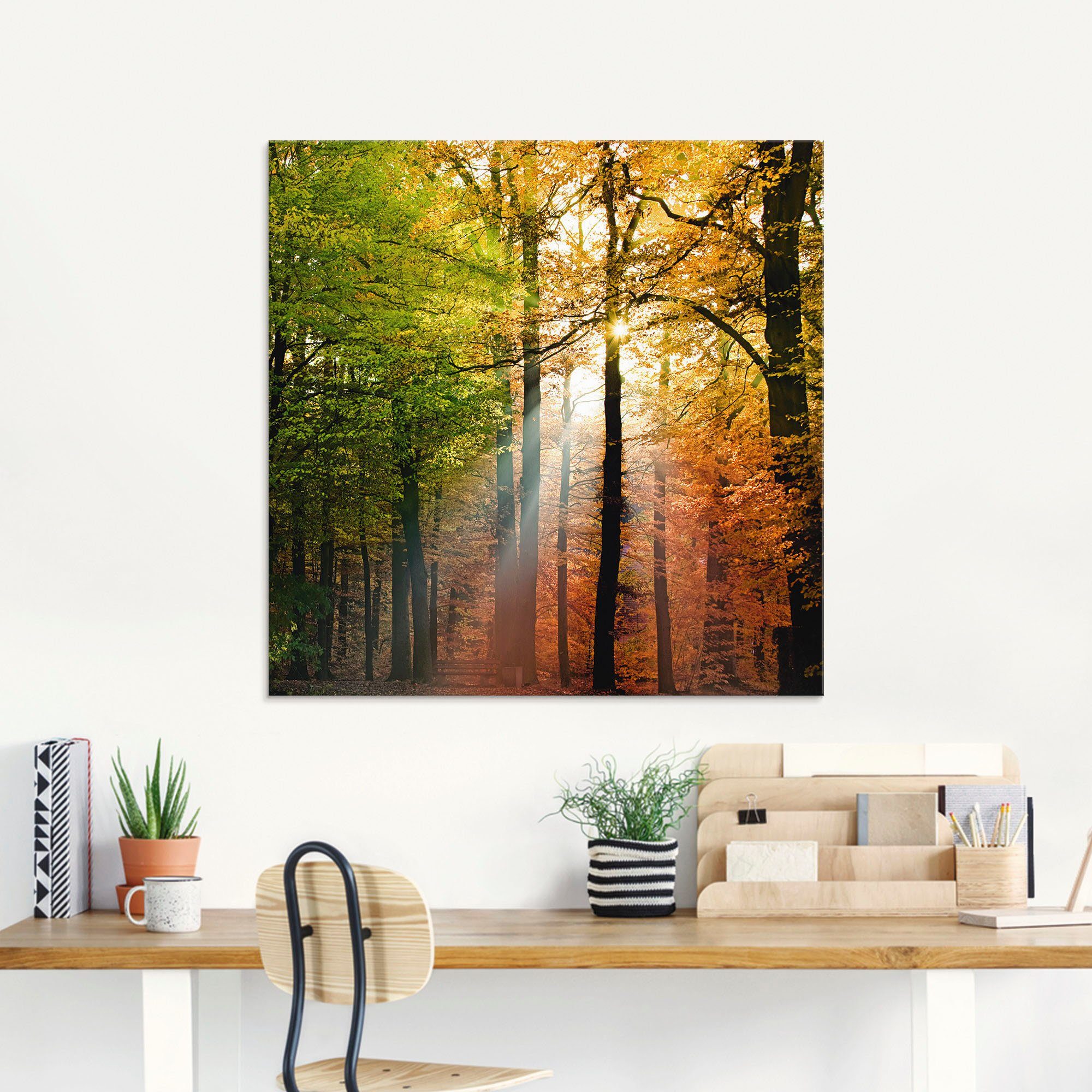Artland Print op glas Mooie herfstdag 2 in verschillende maten