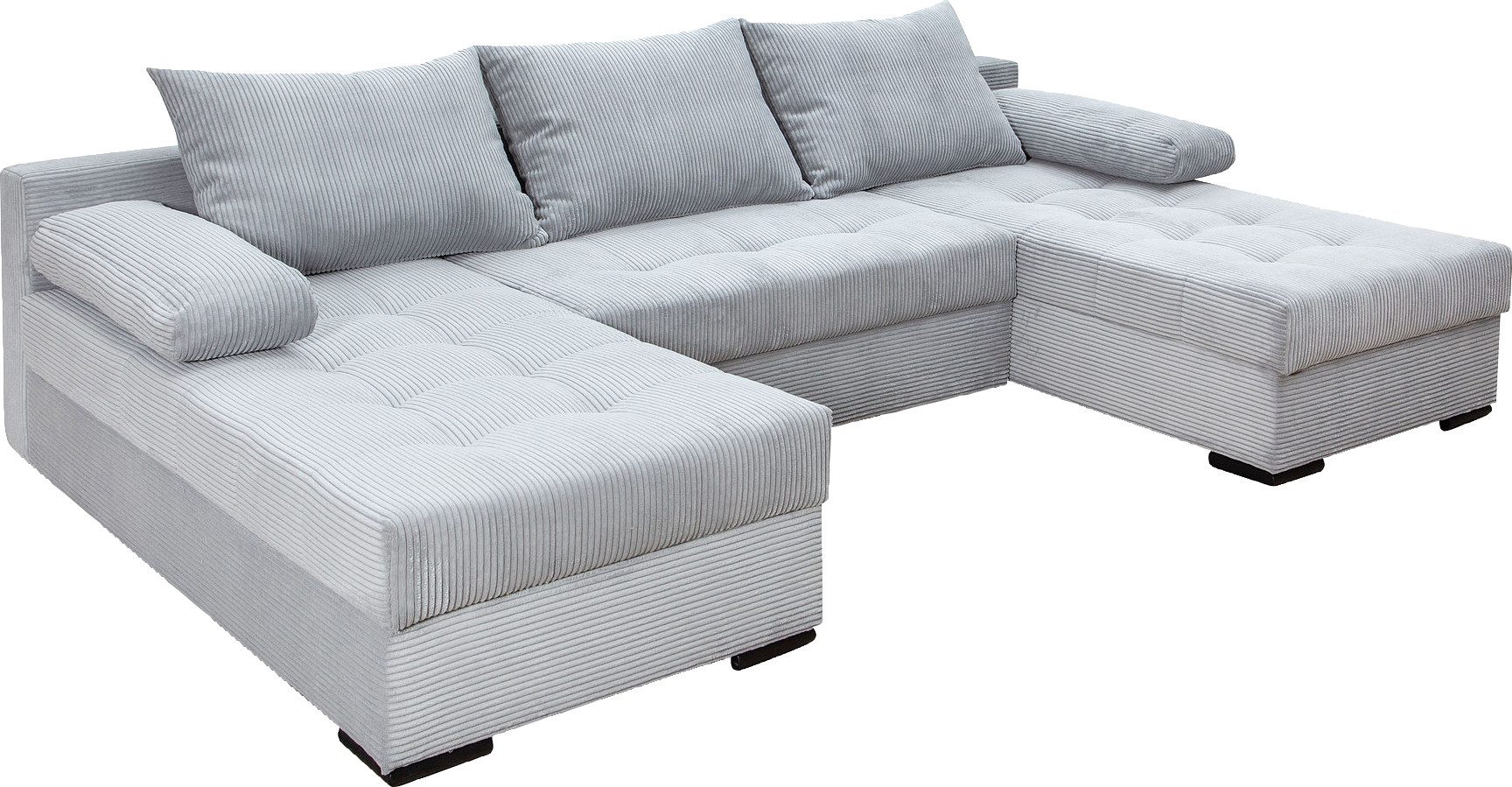 COLLECTION AB Zithoek Josy U-vorm, breedte 269 cm, platweefsel, structuur, kunstleer