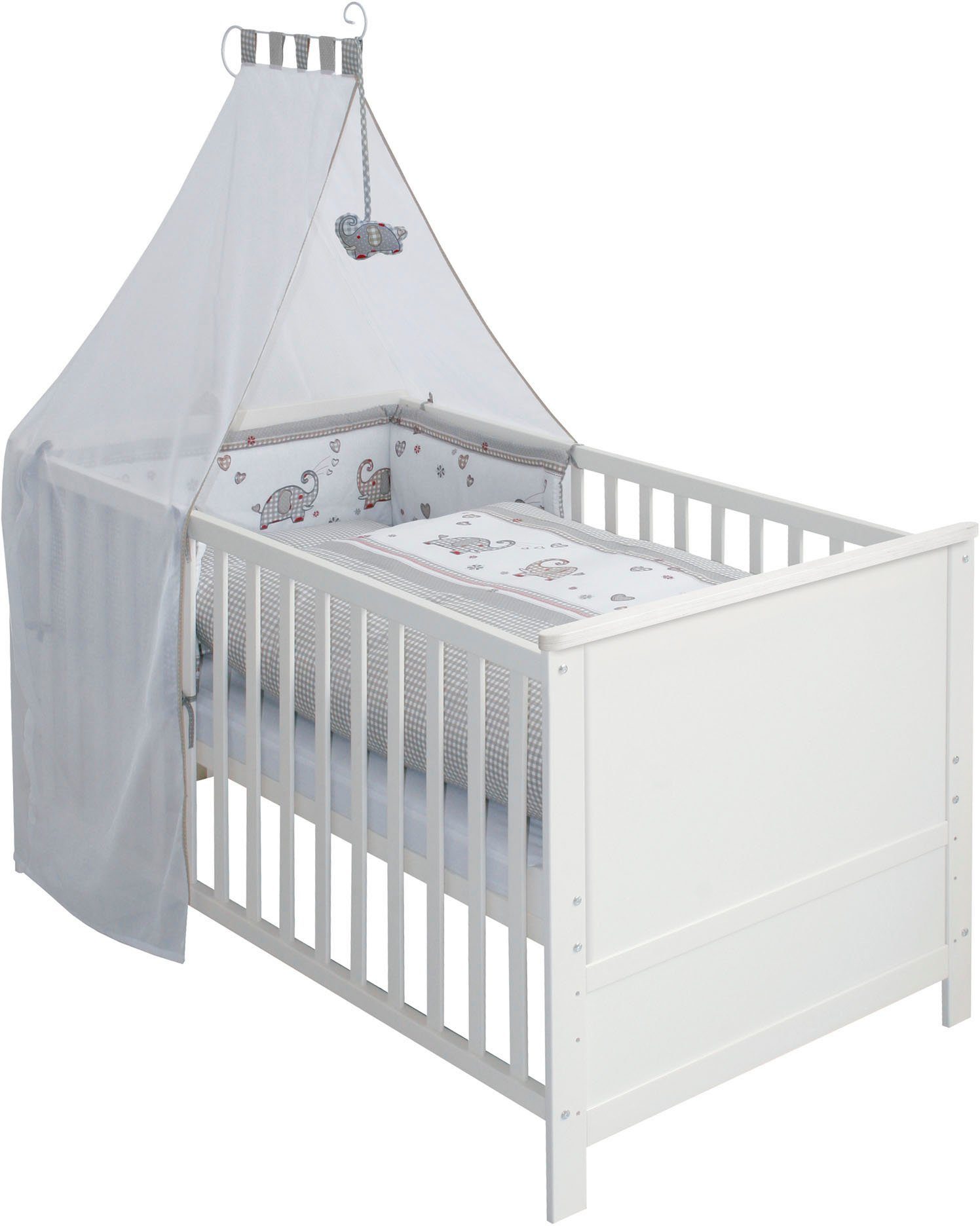 Roba® Compleet bed Jumbo twins grijs, 70x140 cm inclusief kinderbeduitvoering, tot kinderbed...