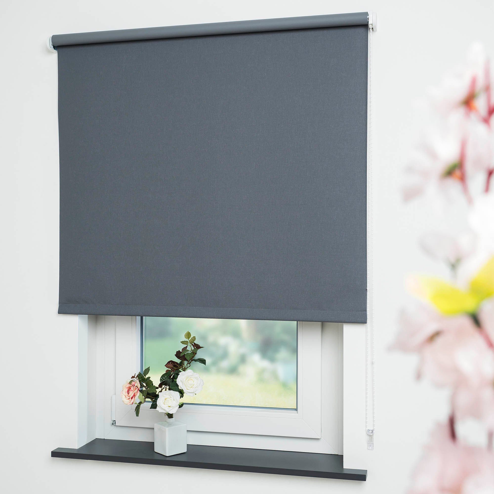 Liedeco Rolgordijn met zijbediening Uni (1 stuk) rolgordijnen maat H/B: 240/102 cm grijs