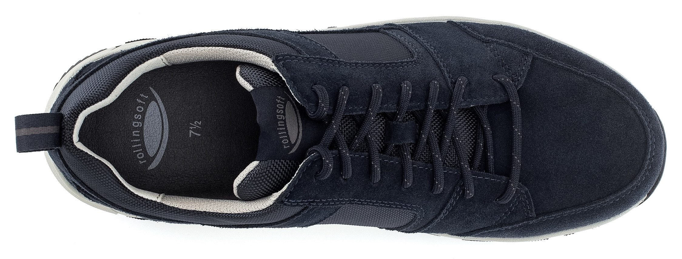 Gabor Rollingsoft Sneakers met sleehak , vrijetijdsschoen, lage schoen, veterschoen met decoratieve stiksels, breedte g
