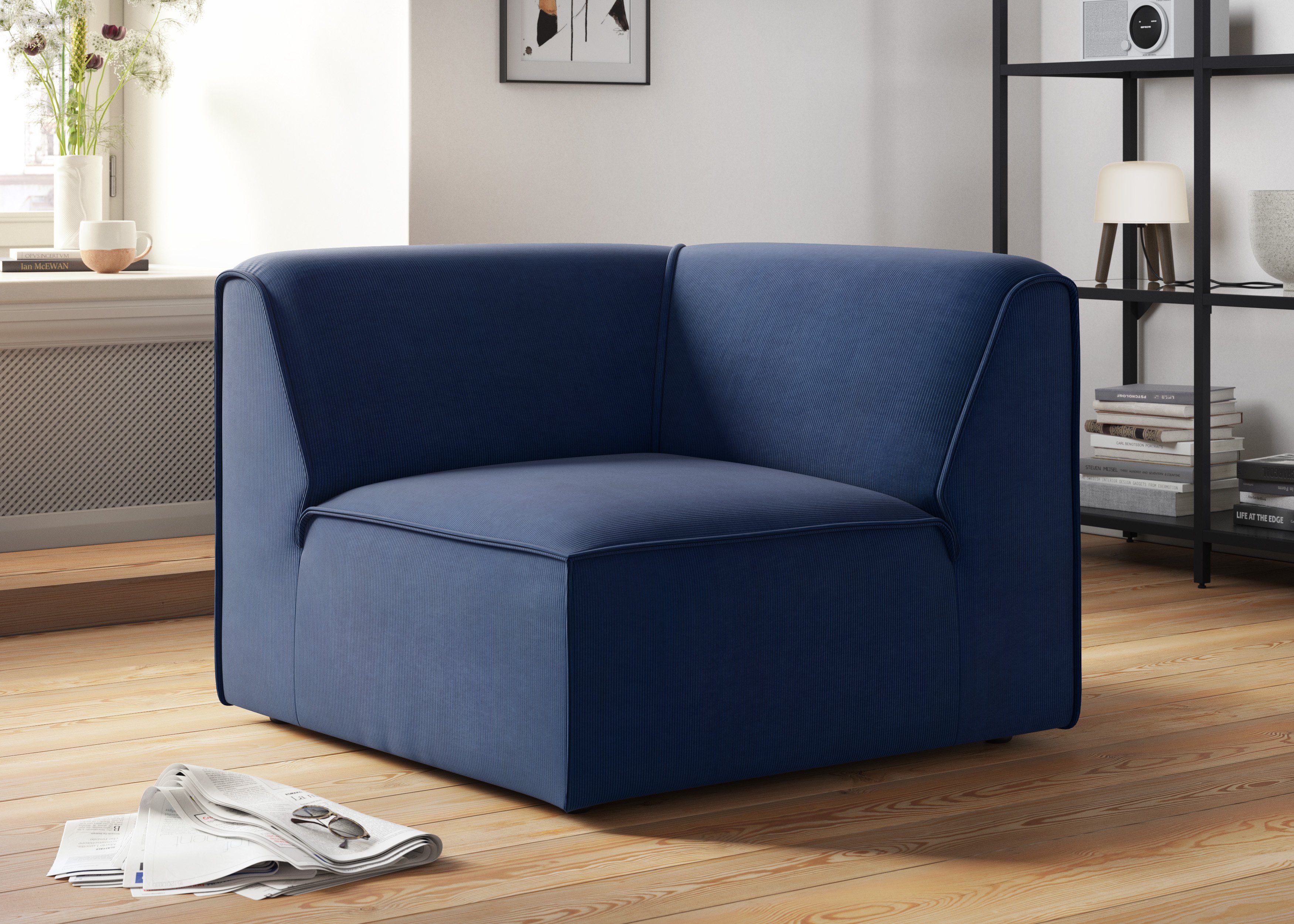 RAUM.ID Bank-hoekelement Merid, sofa-element, afmetingen B/D/H: 97/97/46 cm als module of apart te gebruiken, voor individuele samenstelling